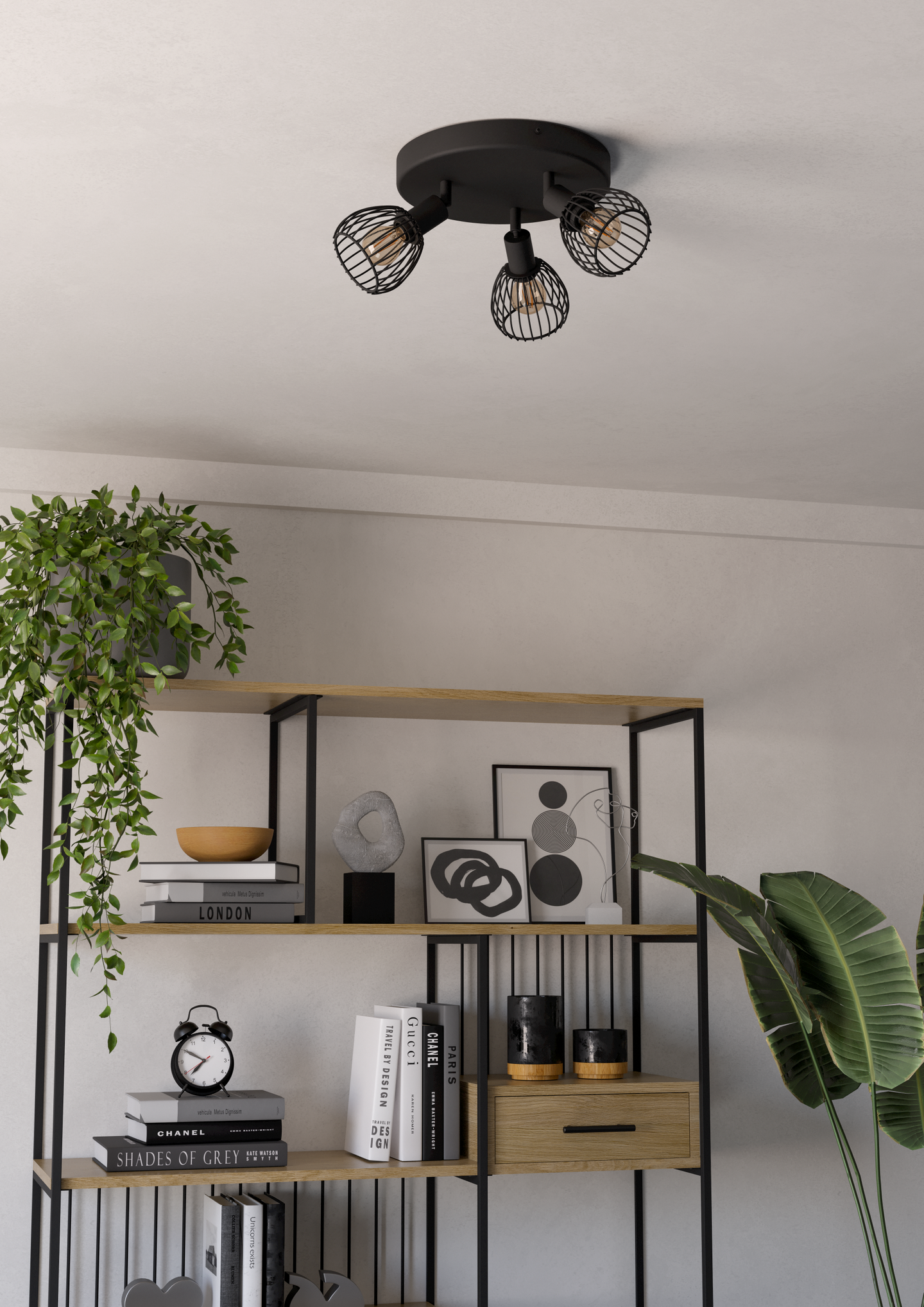 Kattospotti EGLO 3-os Sonnino E14 musta