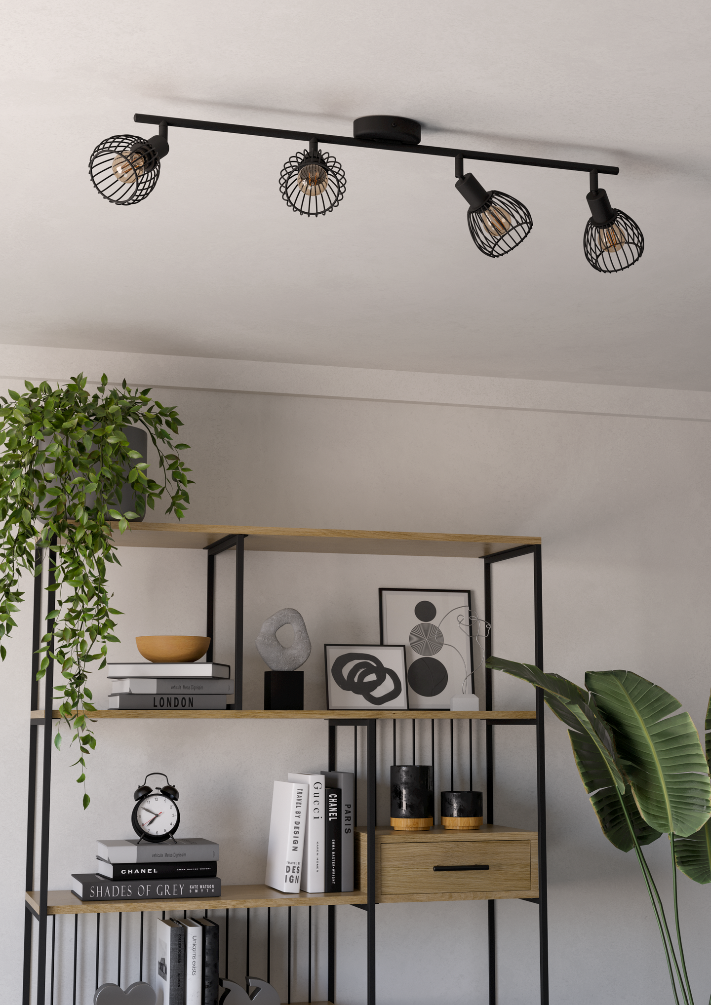 Kattospotti EGLO 4-os Sonnino E14 musta