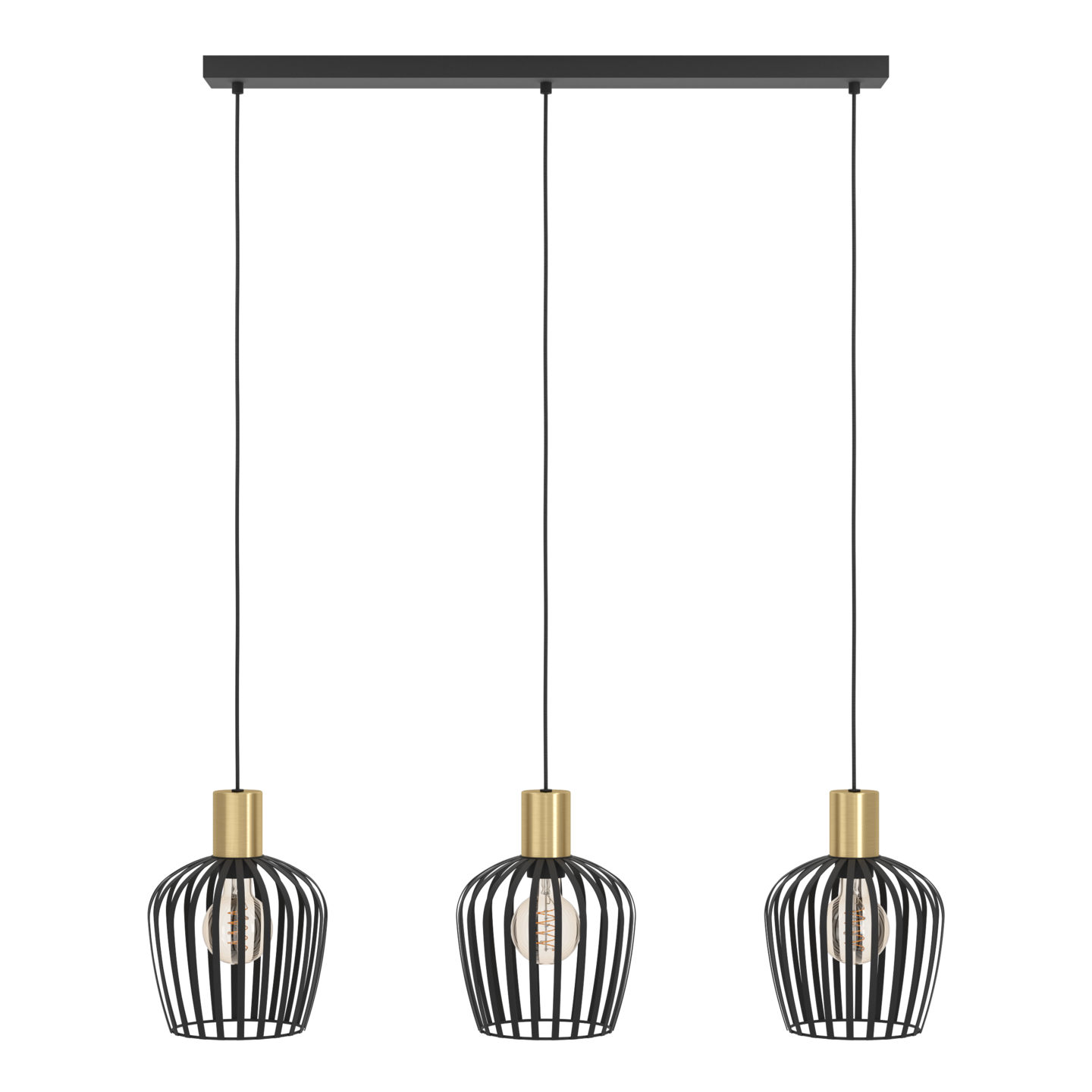 Riippuvalaisin EGLO 3-os Empoli E27 messinki/musta