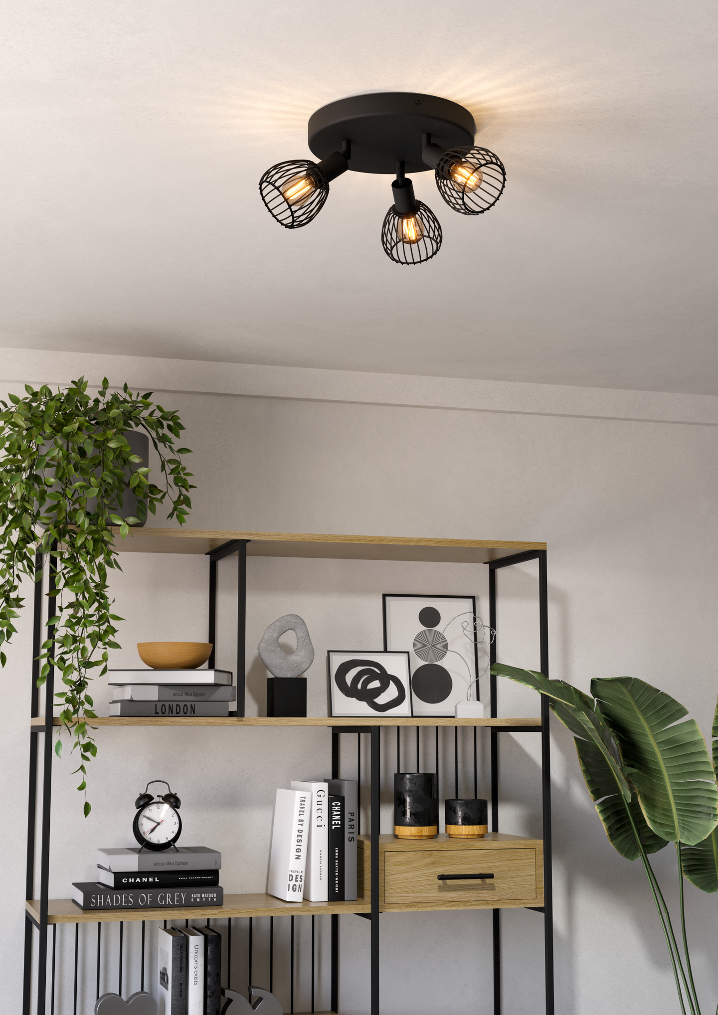 Kattospotti EGLO 3-os Sonnino E14 musta