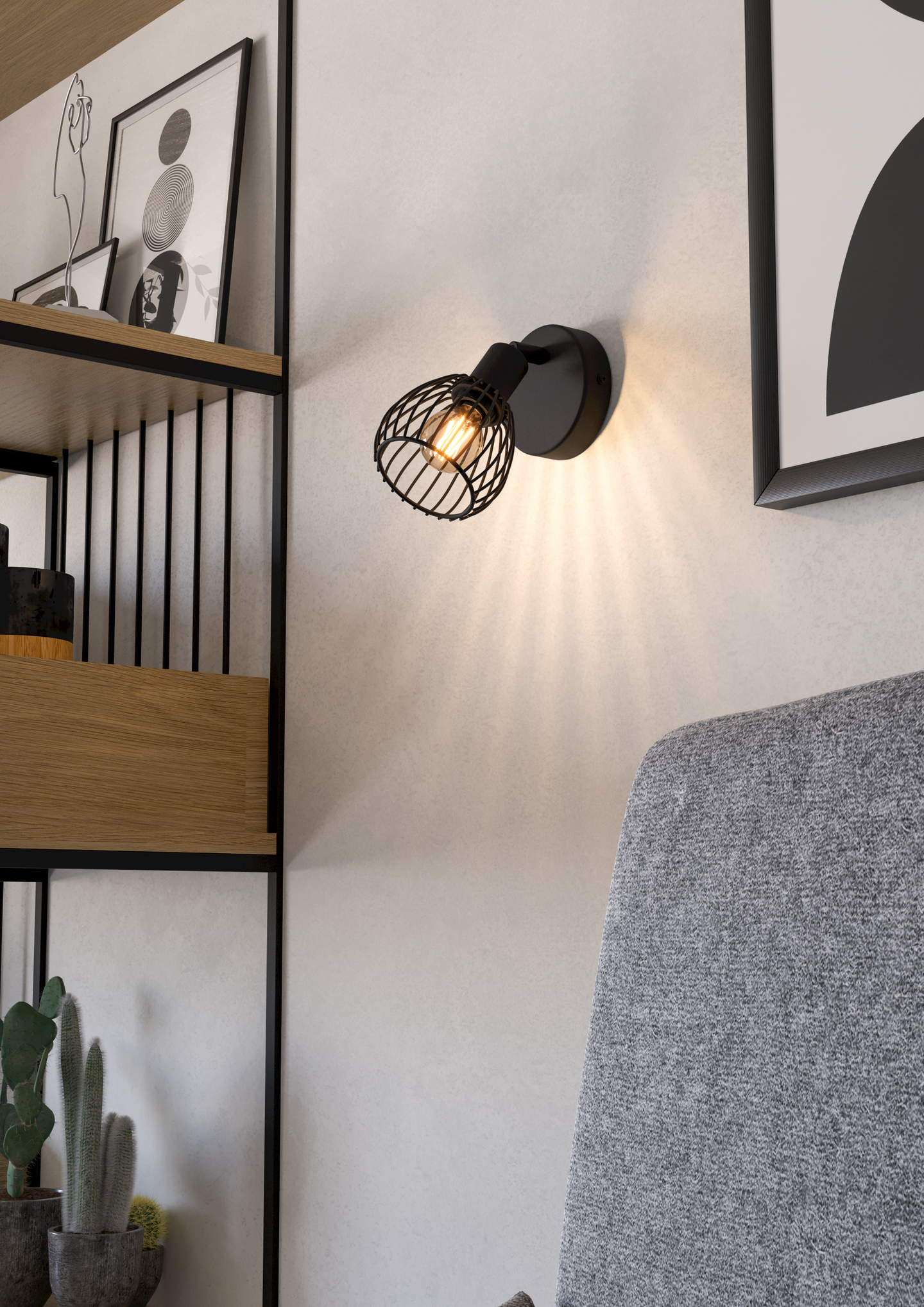 Seinä/kattospotti EGLO Sonnino E14 musta