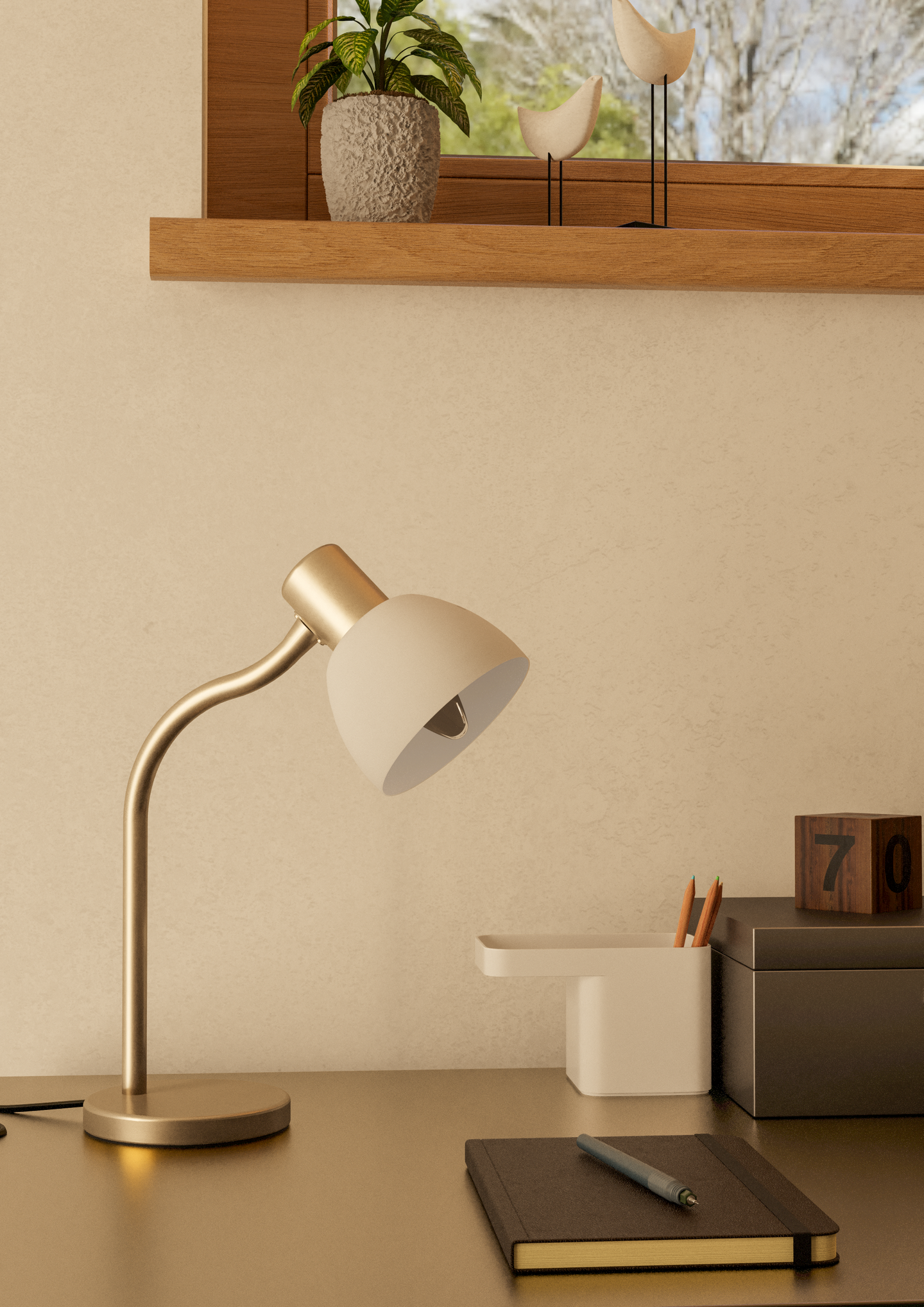 Pöytävalaisin EGLO Macere E14 nikkeli/valkoinen