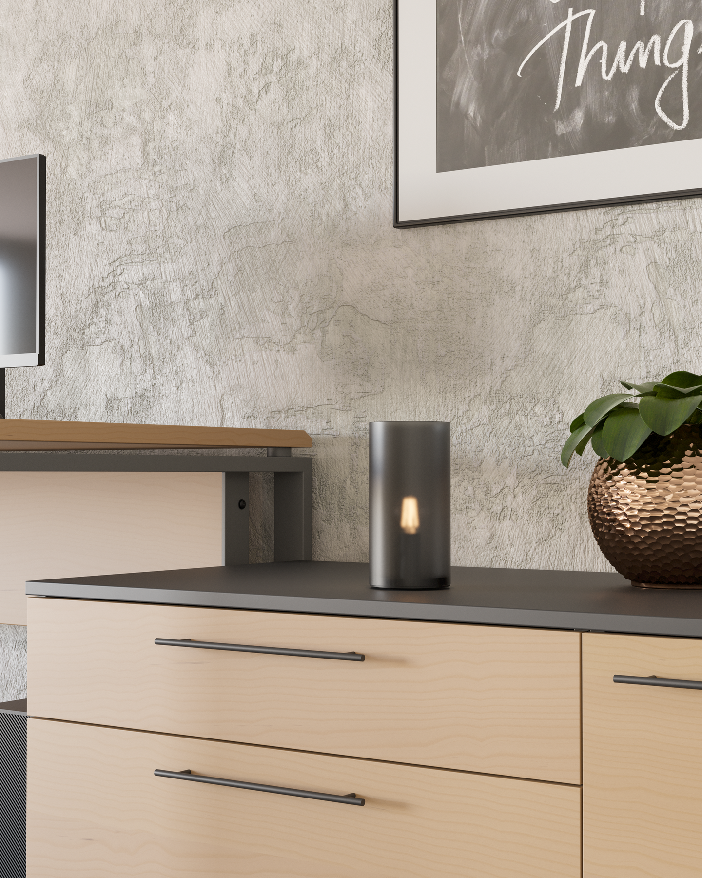 Pöytävalaisin EGLO Geo E14 harmaa