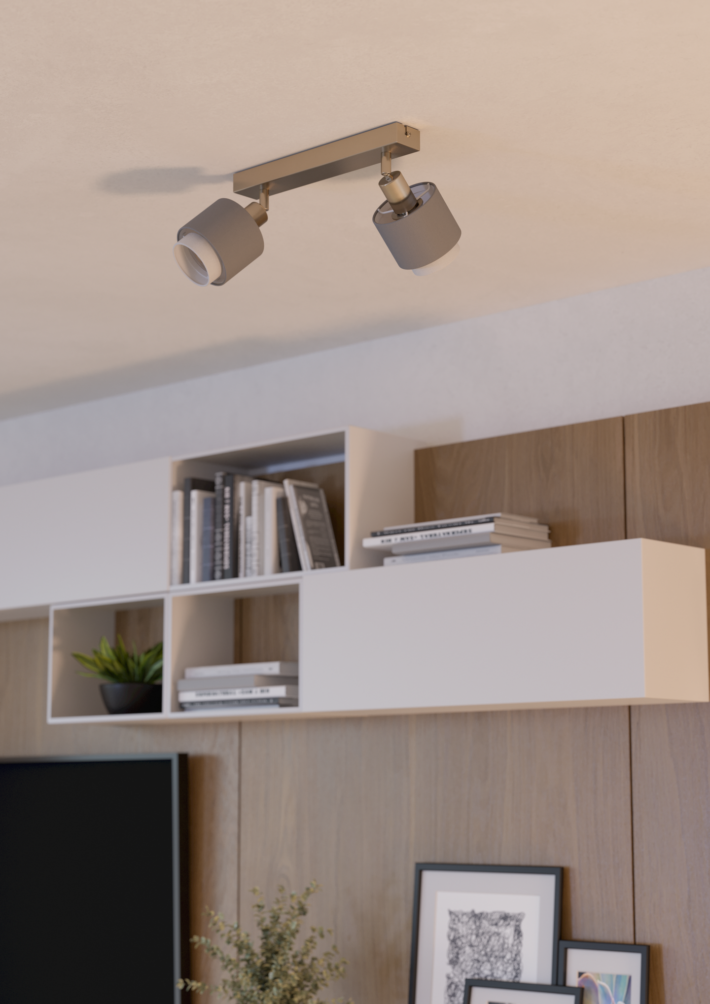 Kattospotti EGLO 2-os Bellizzi E14 nikkeli/harmaa/valkoinen