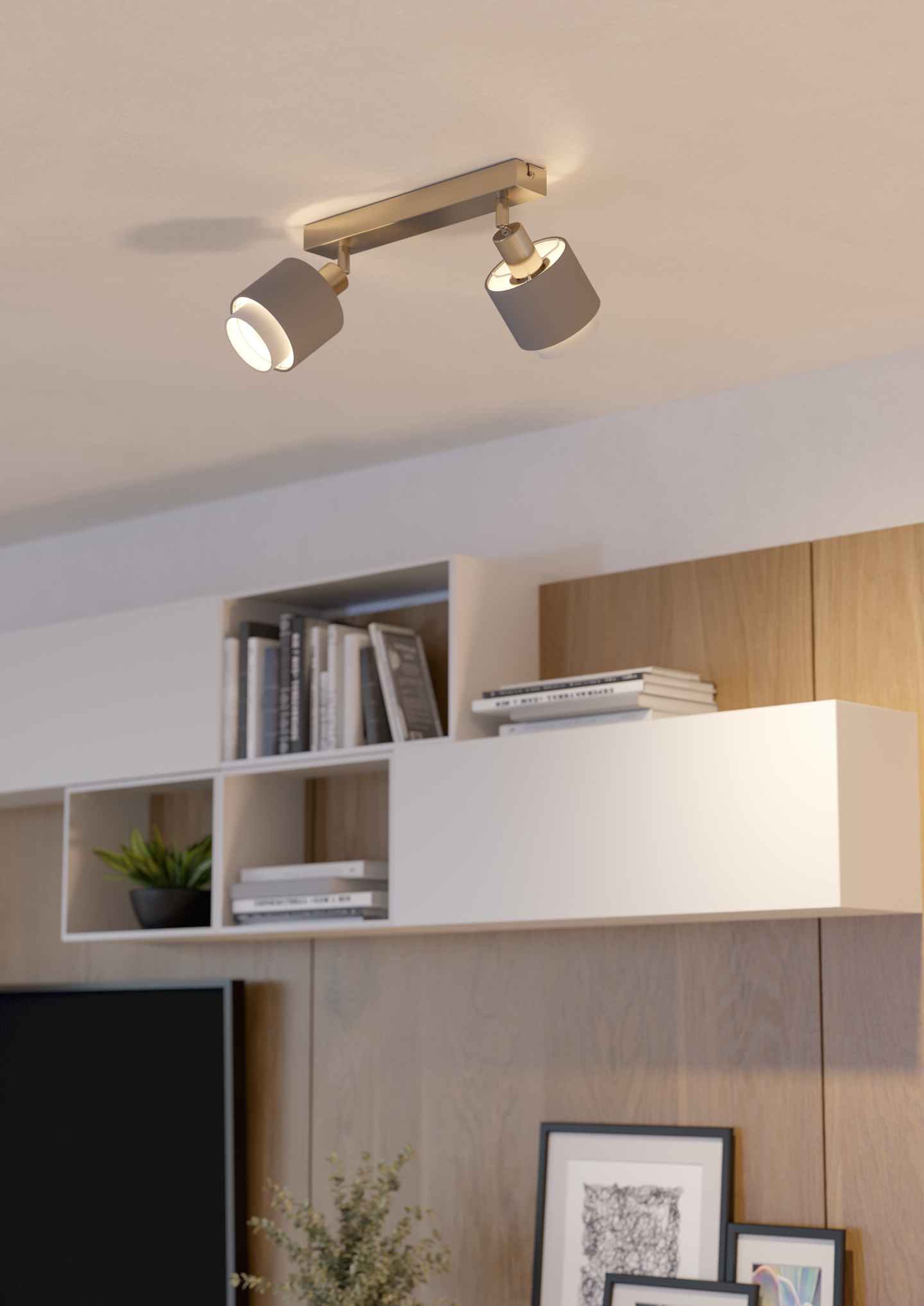 Kattospotti EGLO 2-os Bellizzi E14 nikkeli/harmaa/valkoinen