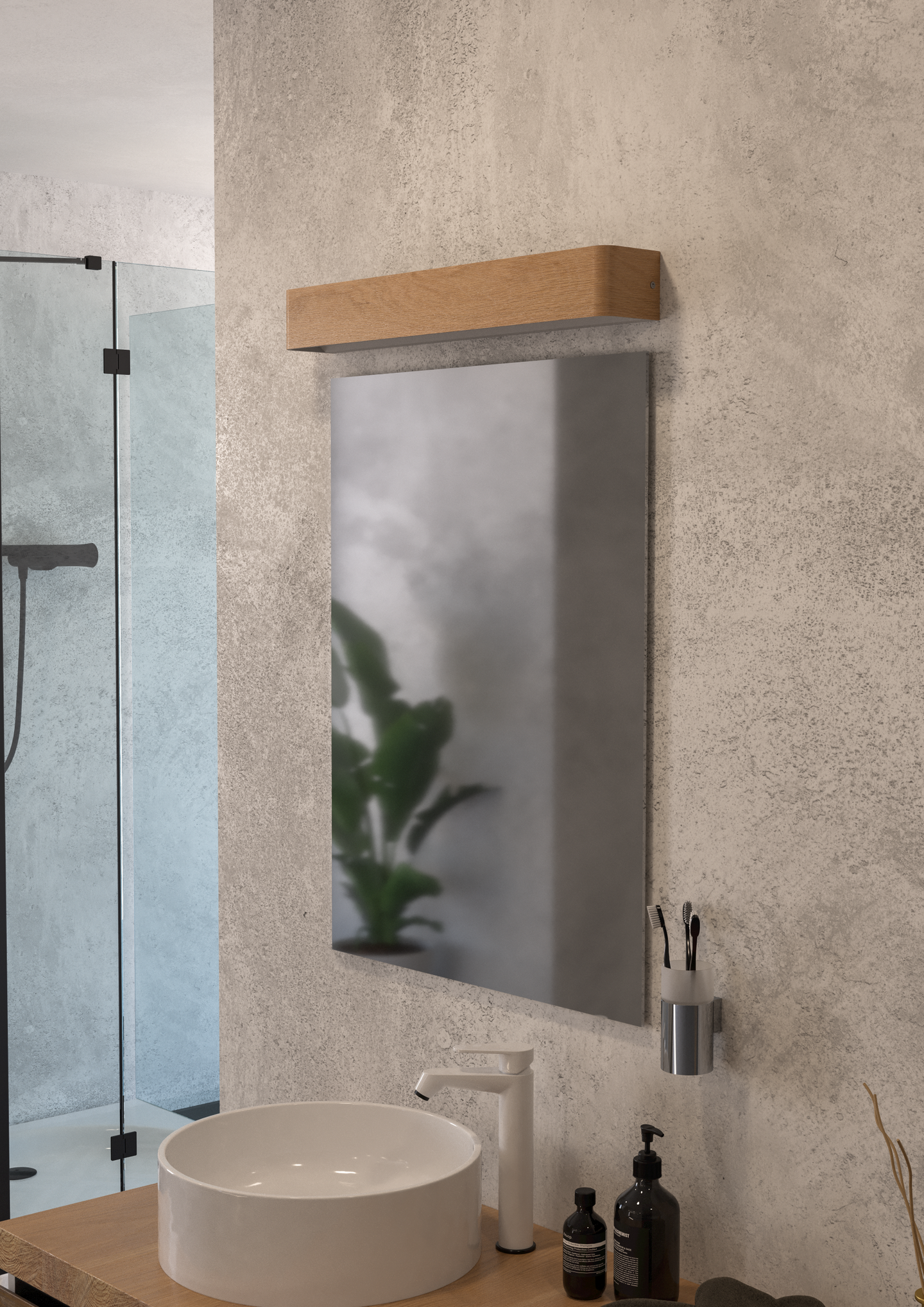 Kylpyhuoneseinävalaisin EGLO Sania 6 led 26,5W puu/valkoinen