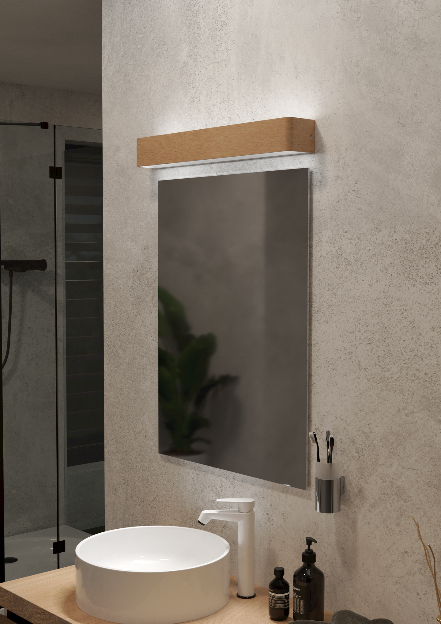 Kylpyhuoneseinävalaisin EGLO Sania 6 led 26,5W puu/valkoinen