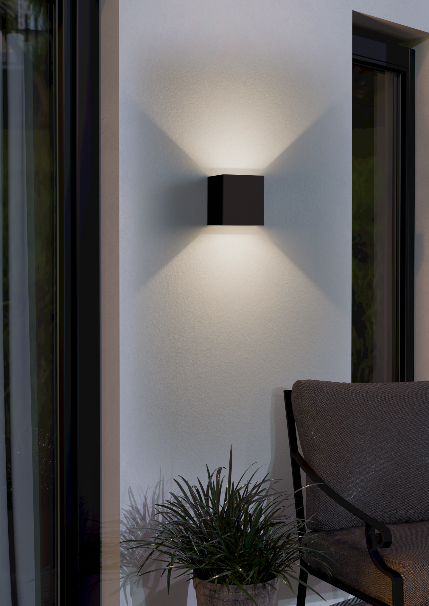 Ulkoseinävalaisin EGLO Calpino 3 led 2x2,8W musta