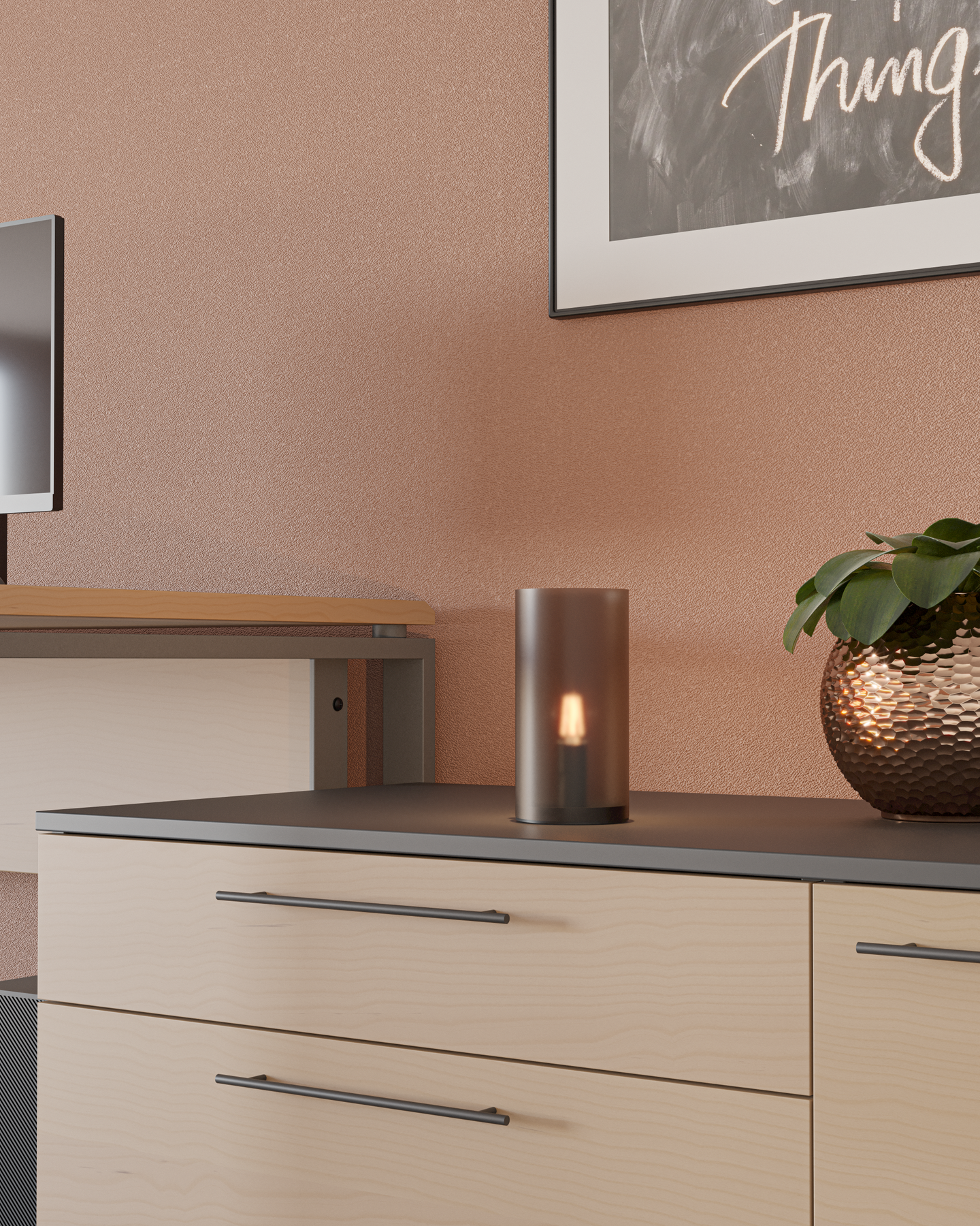 Pöytävalaisin EGLO Geo E14 hiekka