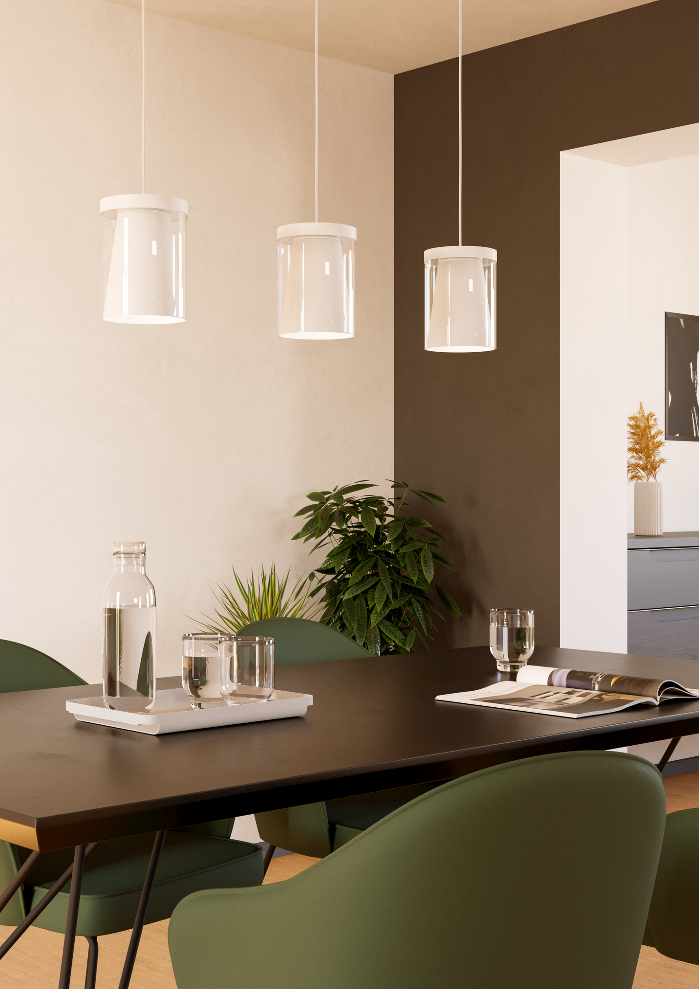 Riippuvalaisin EGLO connect.z 3-os Chiusello-z led 3x3,7W RGB CCT valkoinen