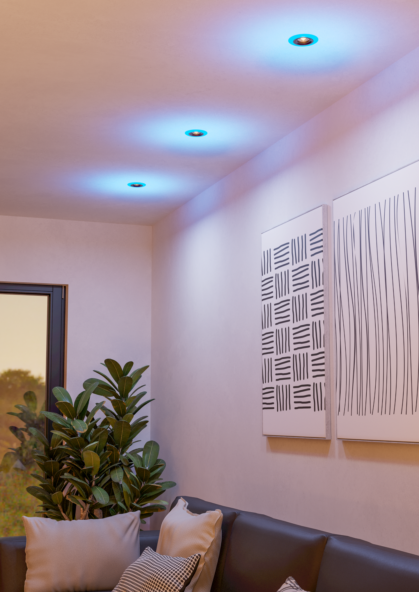 Uppospottisarja EGLO Calonge RGB led 3x3,8W 9,8cm musta/valkoinen