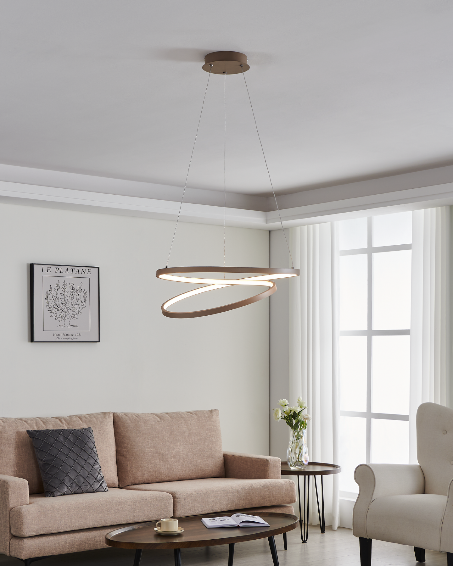 Riippuvalaisin EGLO Ruotale led 36W 55cm hiekka