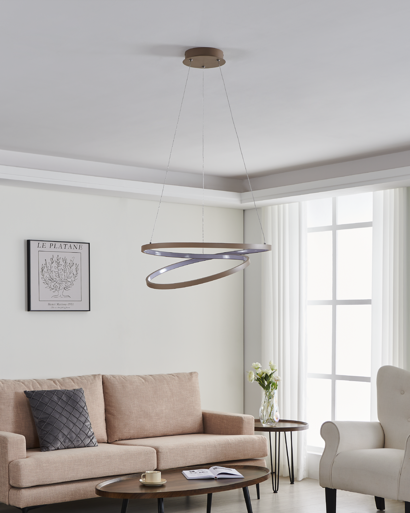 Riippuvalaisin EGLO Ruotale led 36W 55cm hiekka