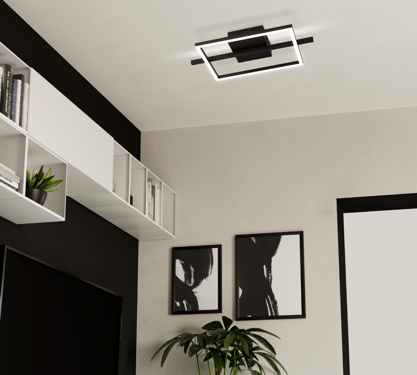 Kattovalaisin EGLO Amandolo led 17W RGB CCT musta/valkoinen