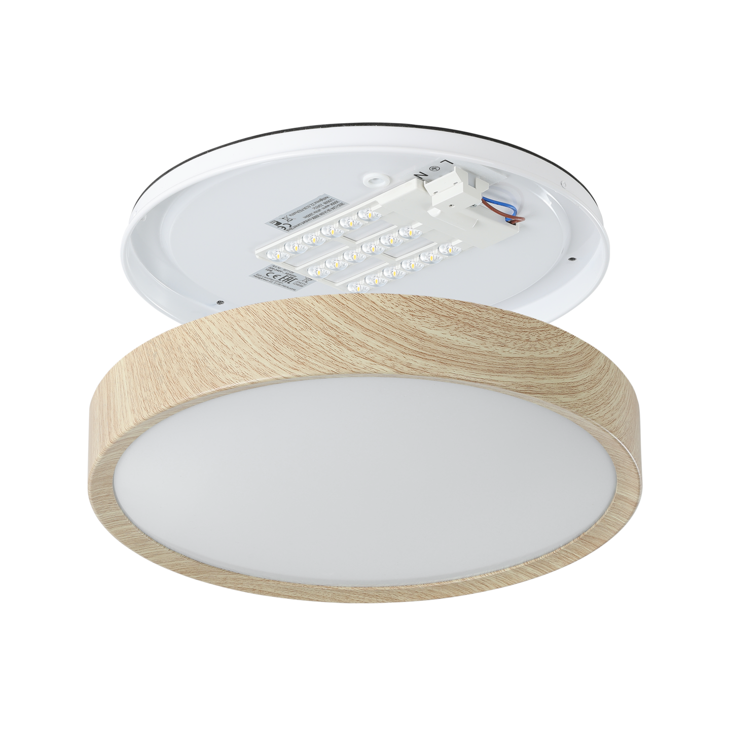 Kylpyhuonekattovalaisin EGLO Musurita led 14,6W 34cm puu/valkoinen