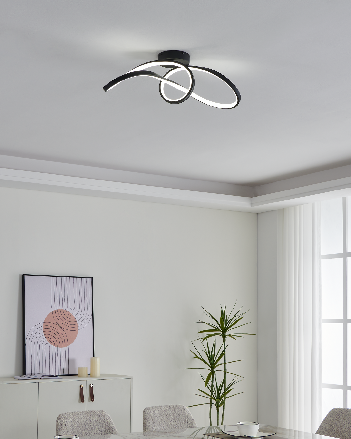 Kattovalaisin EGLO connect.z Calarossa-z led 22W RGB CCT musta/valkoinen