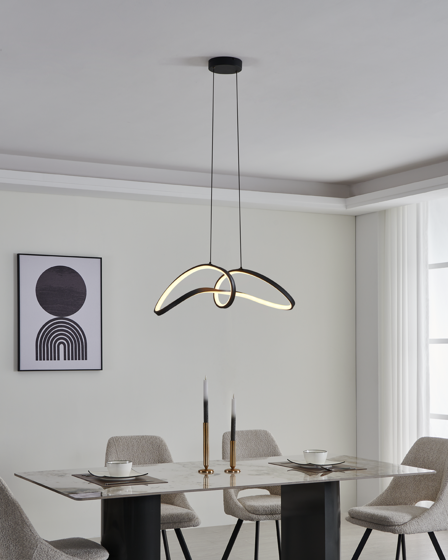 Riippuvalaisin EGLO connect.z Calarossa-z led 22W RGB CCT musta/valkoinen