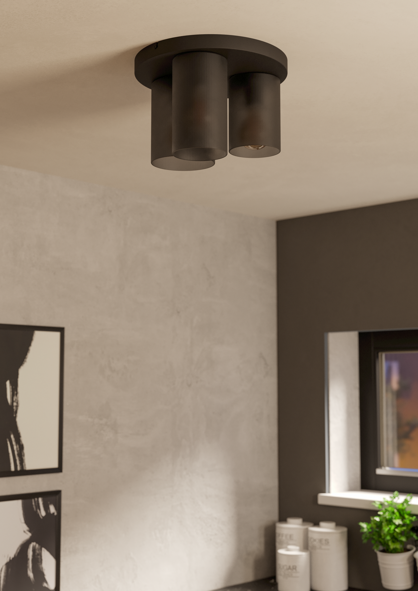 Kattovalaisin EGLO 3-os Colomera E27 musta/harmaa