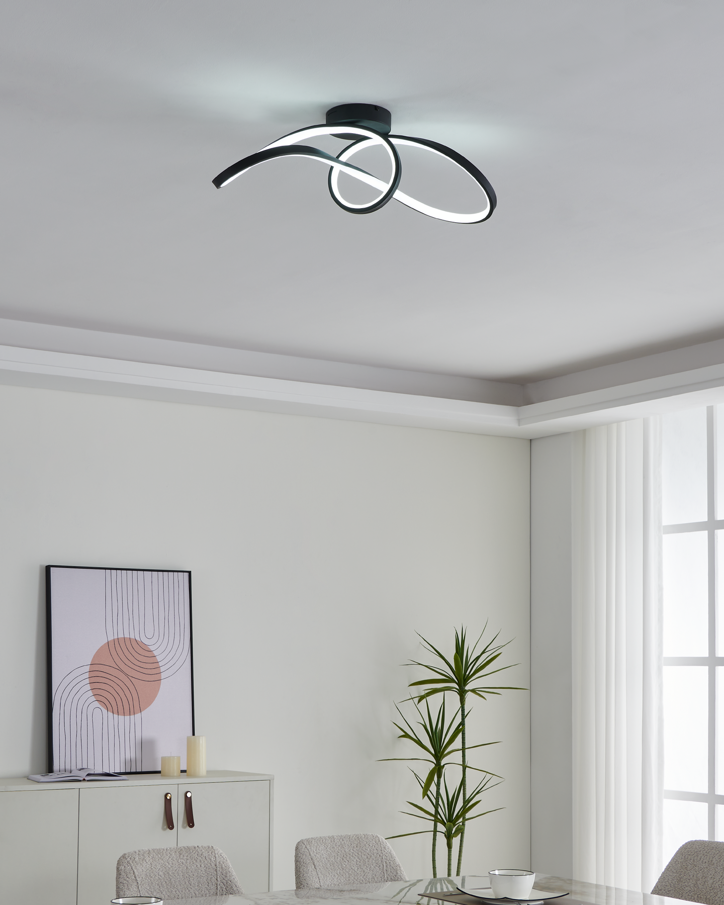 Kattovalaisin EGLO connect.z Calarossa-z led 22W RGB CCT musta/valkoinen