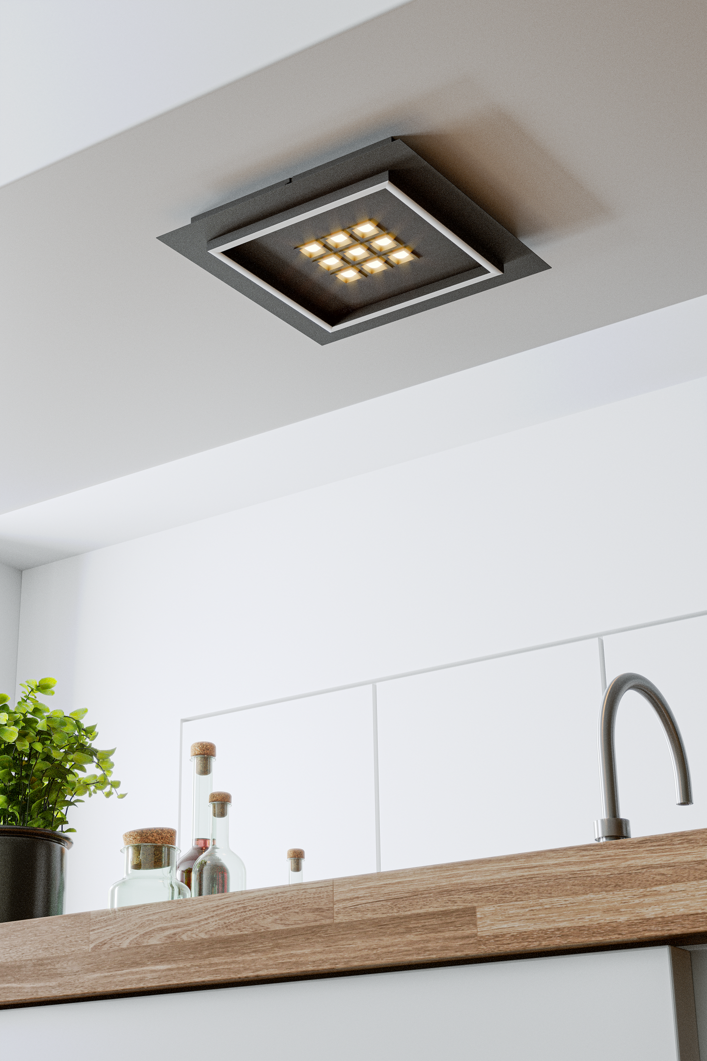 Kattovalaisin EGLO Balazote led 20,5W/9x0,9W CCT 36x36cm musta