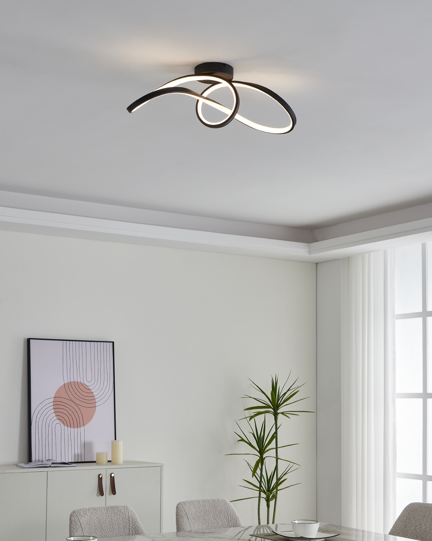 Kattovalaisin EGLO connect.z Calarossa-z led 22W RGB CCT musta/valkoinen