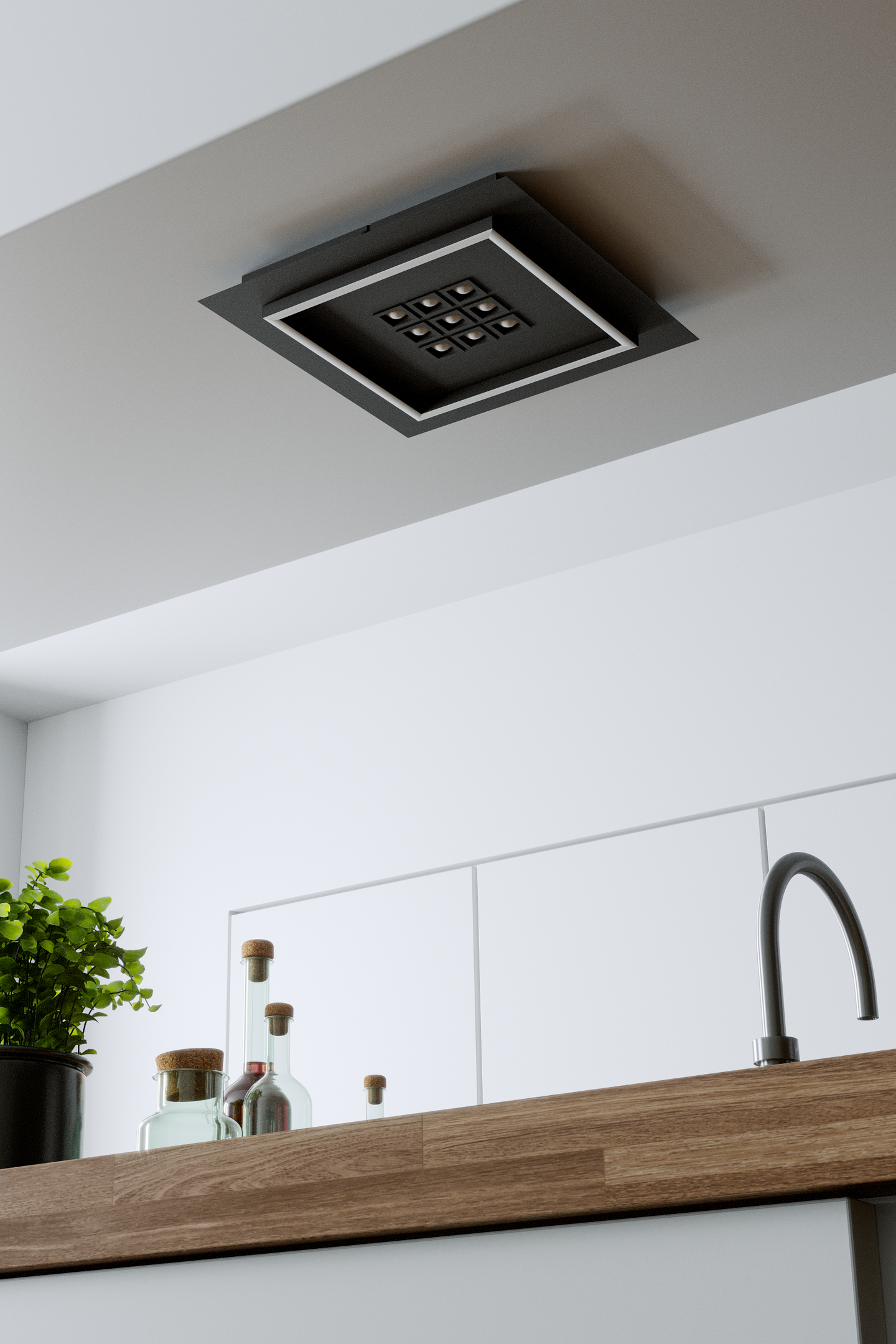 Kattovalaisin EGLO Balazote led 20,5W/9x0,9W CCT 36x36cm musta