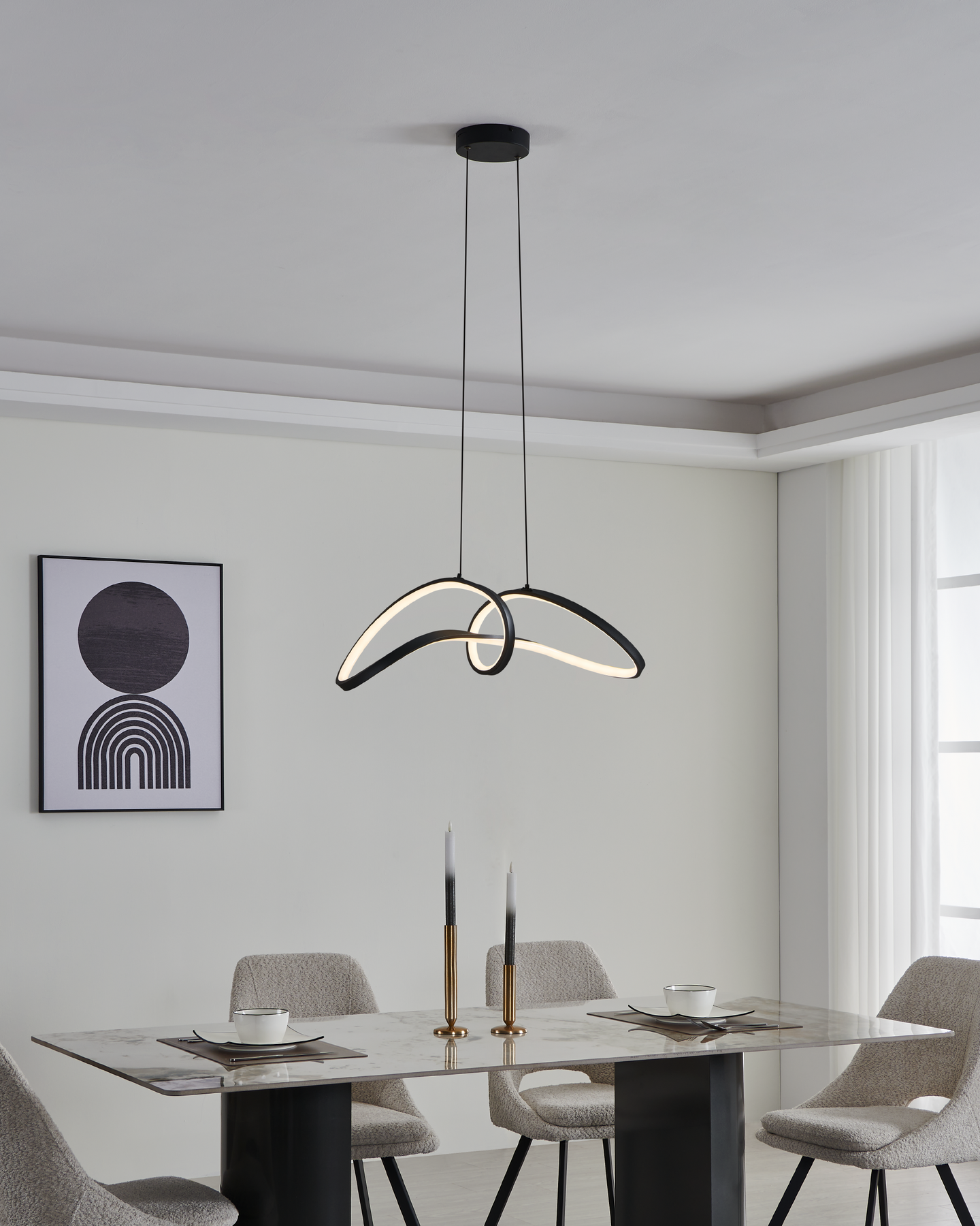 Riippuvalaisin EGLO connect.z Calarossa-z led 22W RGB CCT musta/valkoinen