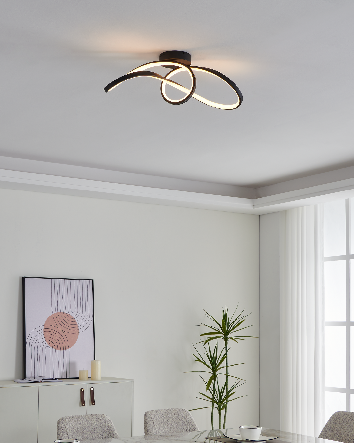 Kattovalaisin EGLO connect.z Calarossa-z led 22W RGB CCT musta/valkoinen