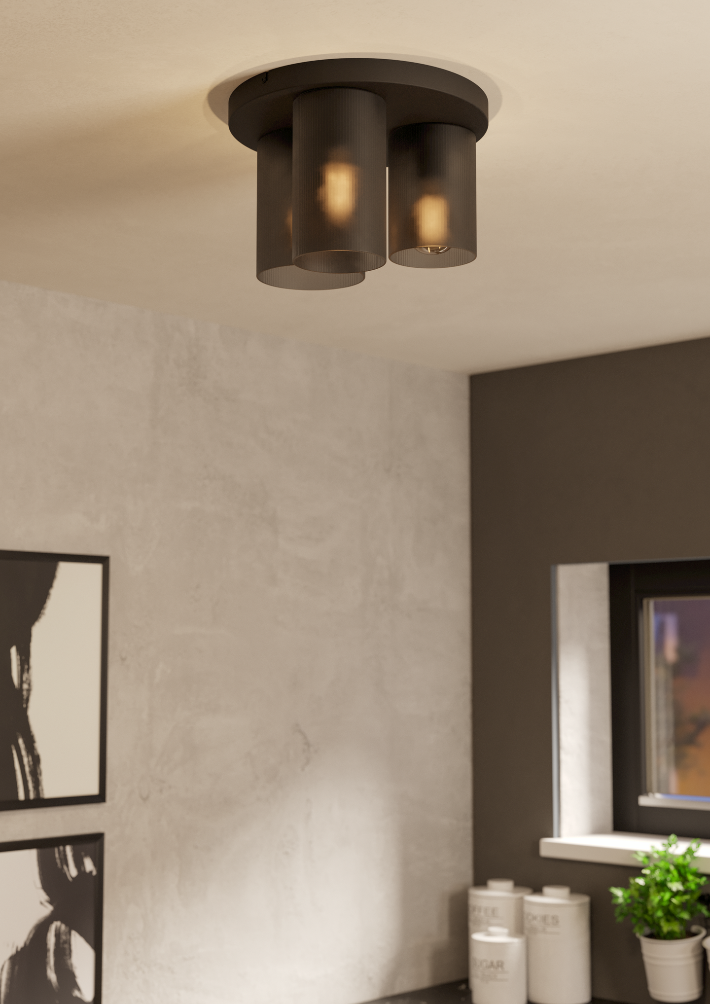 Kattovalaisin EGLO 3-os Colomera E27 musta/harmaa