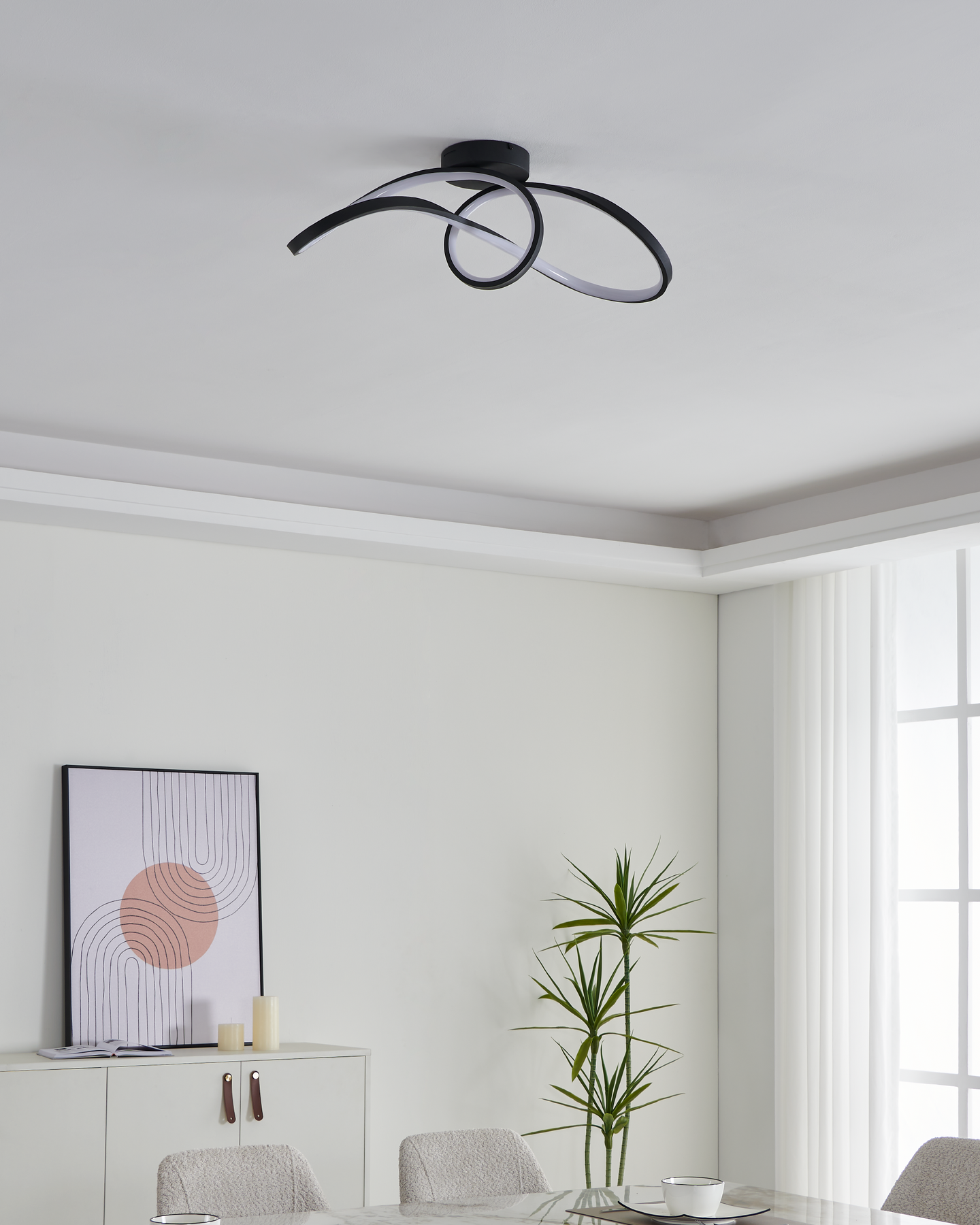 Kattovalaisin EGLO connect.z Calarossa-z led 22W RGB CCT musta/valkoinen