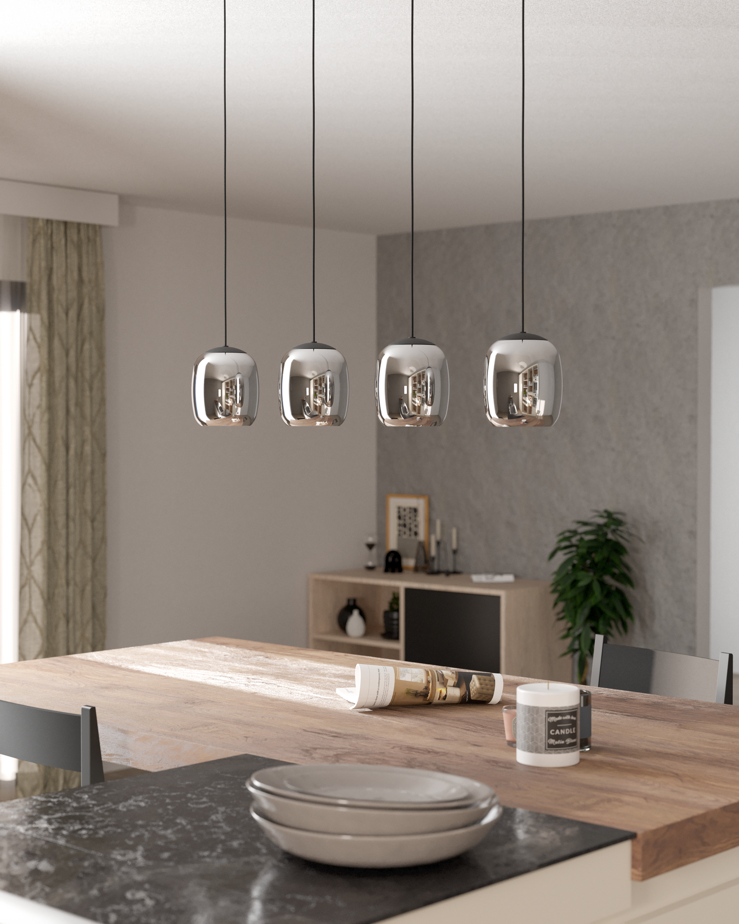 Riippuvalaisin EGLO 4-os Ciampino E27 musta