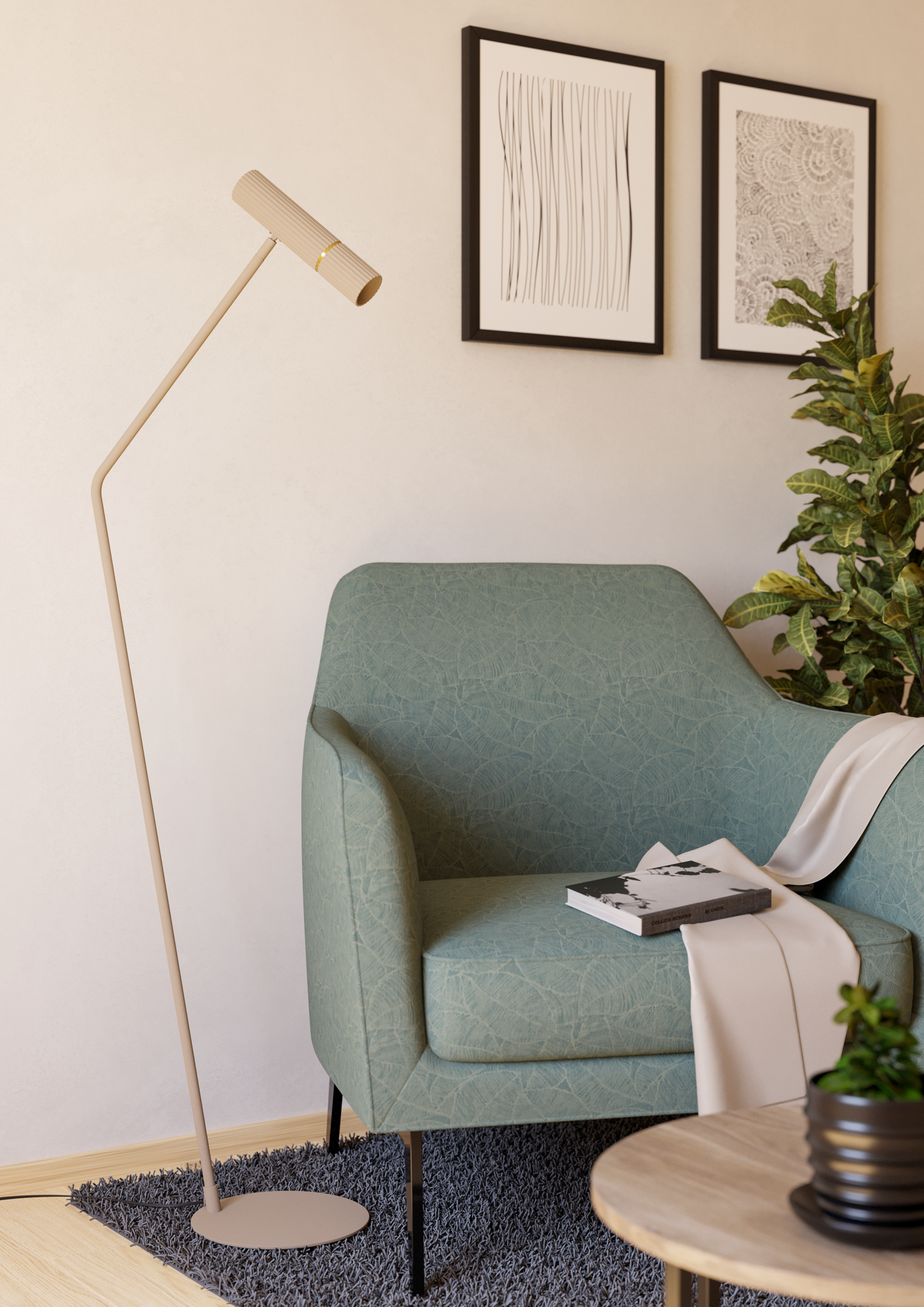 Lattiavalaisin EGLO Caminia GU10 4,7W hiekka/messinki