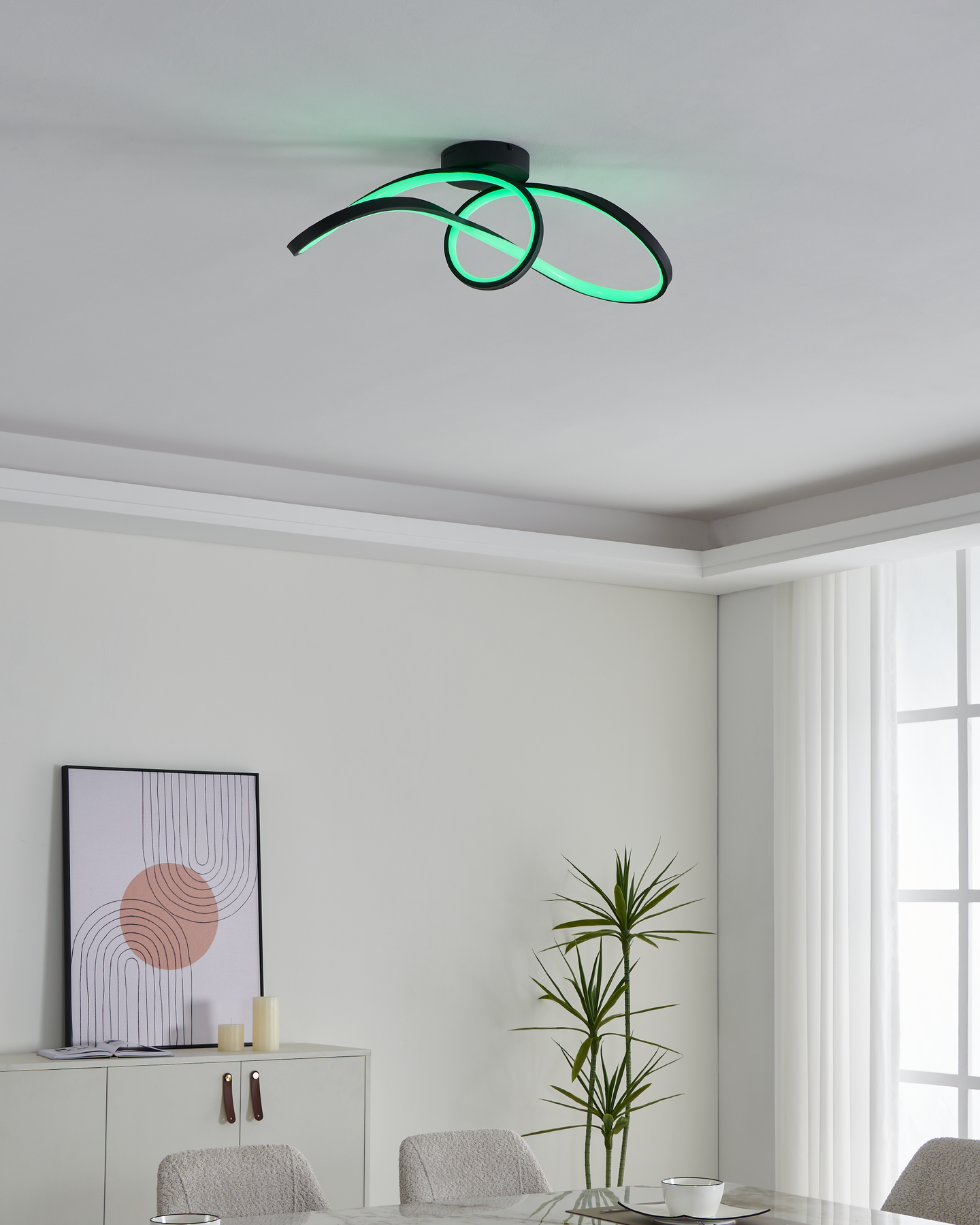 Kattovalaisin EGLO connect.z Calarossa-z led 22W RGB CCT musta/valkoinen