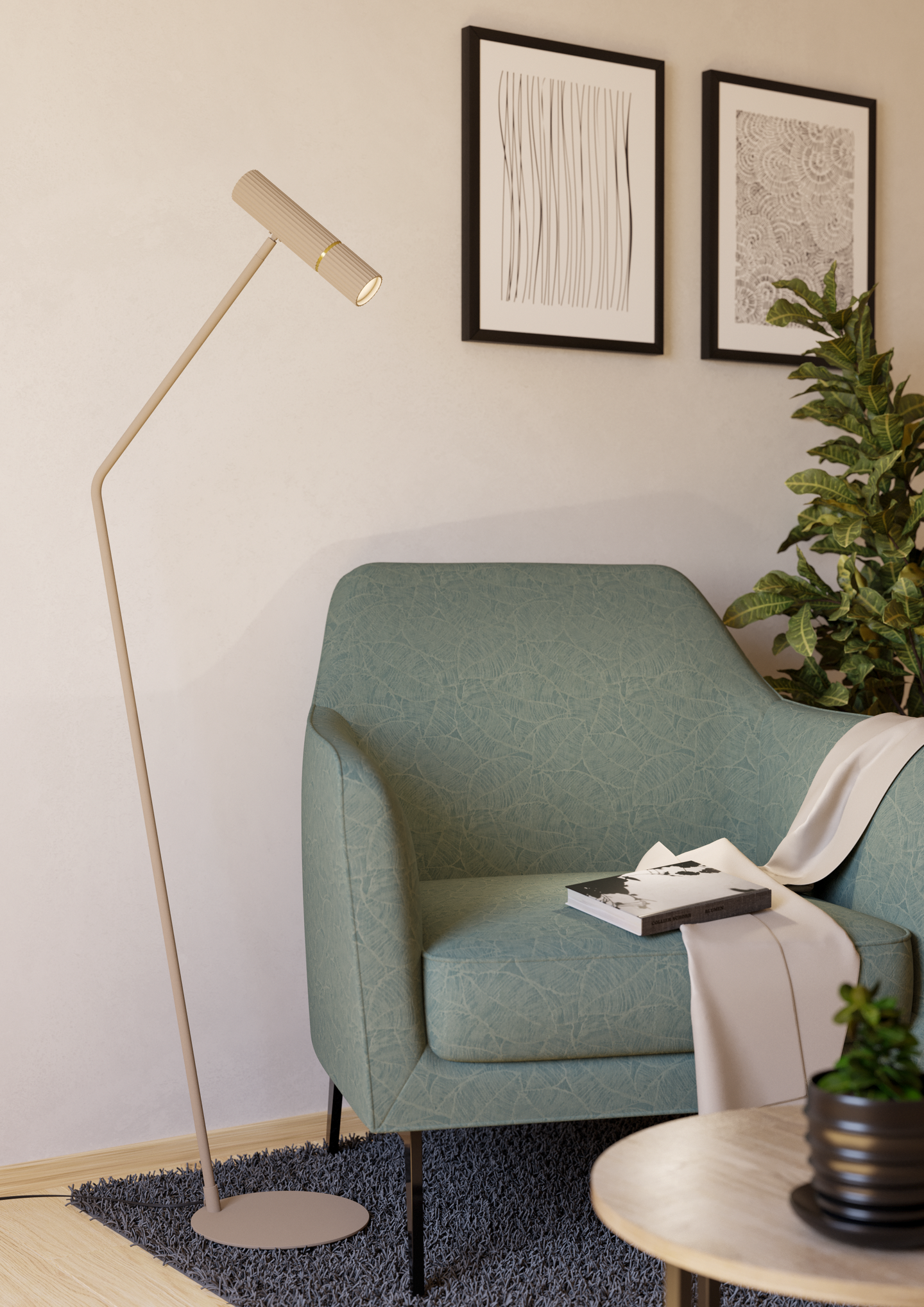 Lattiavalaisin EGLO Caminia GU10 4,7W hiekka/messinki