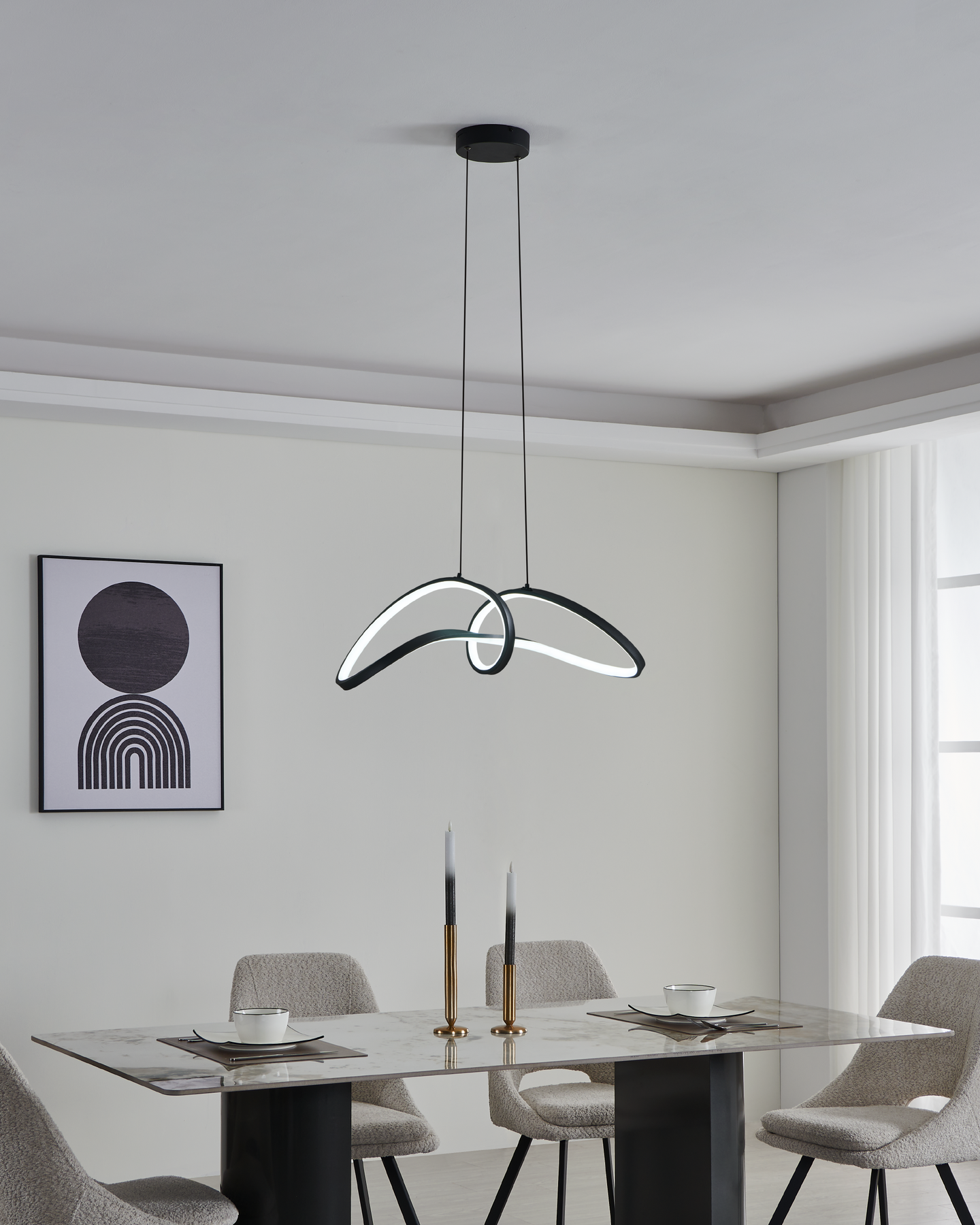 Riippuvalaisin EGLO connect.z Calarossa-z led 22W RGB CCT musta/valkoinen