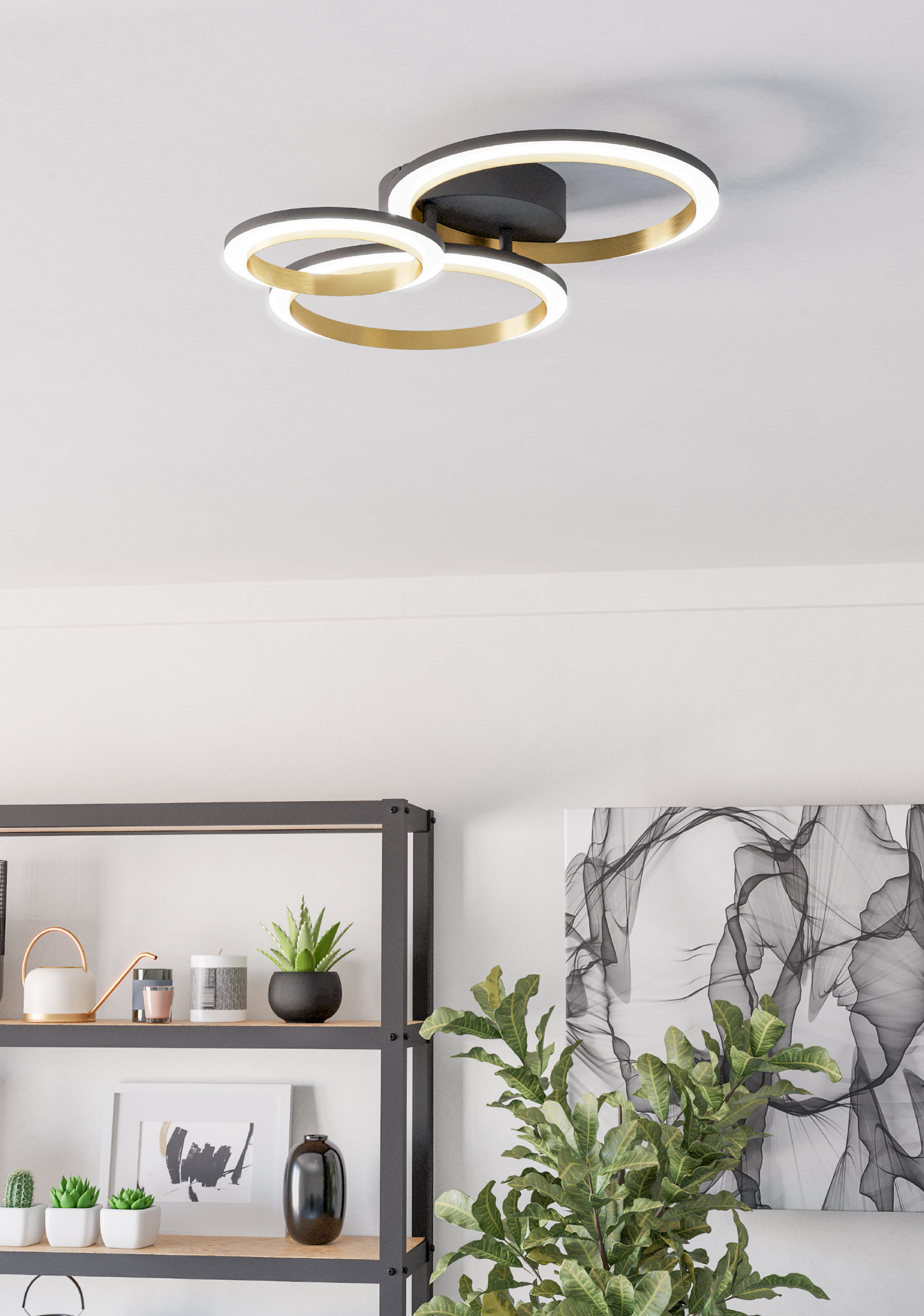 Kattovalaisin EGLO Calliera led 20W 49x44,5cm musta/messinki