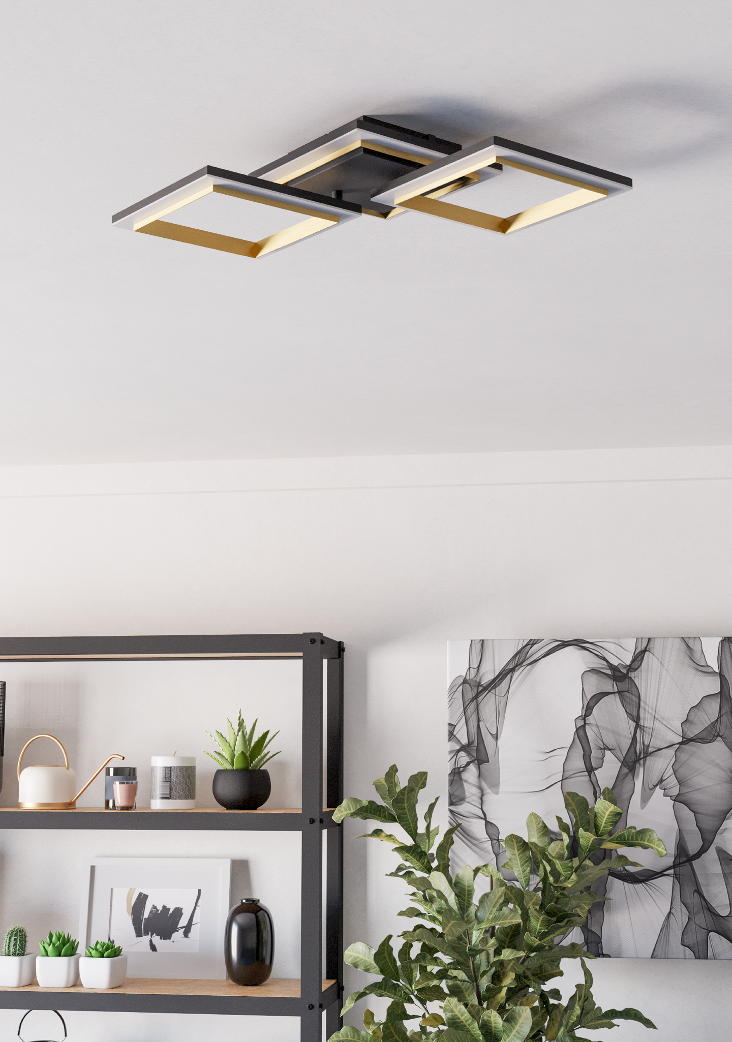 Kattovalaisin EGLO Calliera led 20W 59,5x31cm musta/messinki