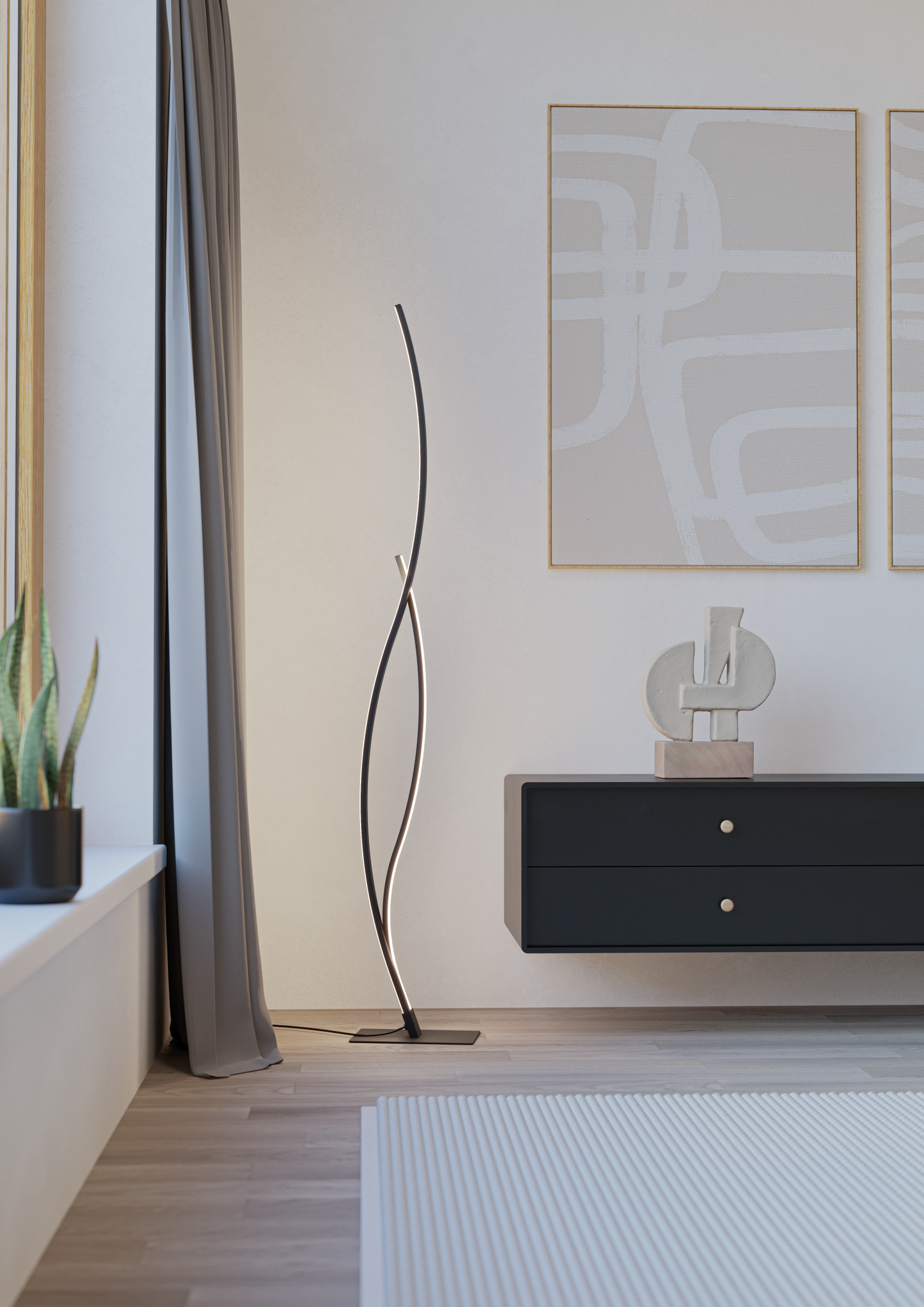 Lattiavalaisin EGLO Grisolia led 20W musta/valkoinen