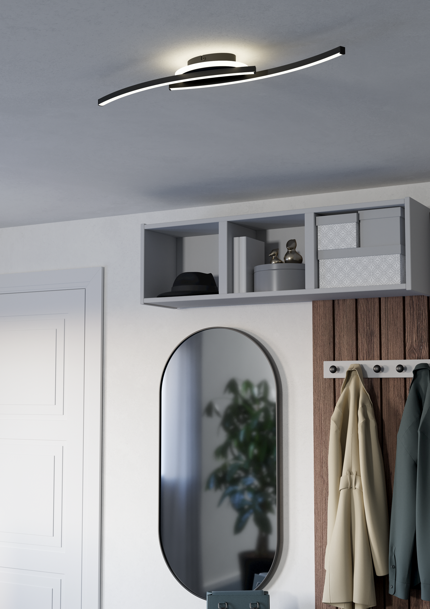 Kattovalaisin EGLO Lungolago led 12W musta/valkoinen