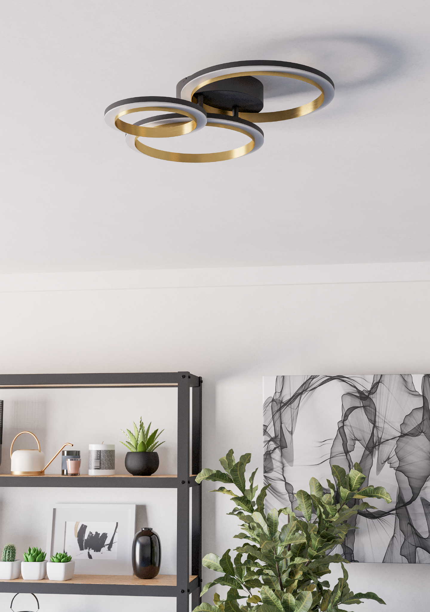 Kattovalaisin EGLO Calliera led 20W 49x44,5cm musta/messinki