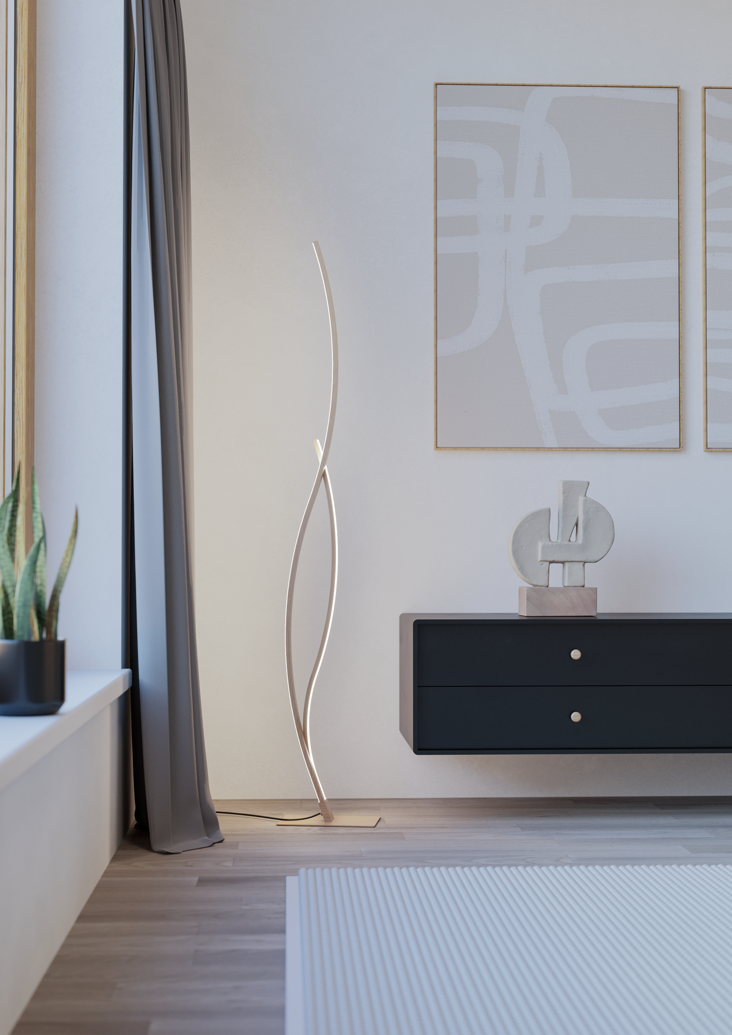 Lattiavalaisin EGLO Grisolia led 20W puu/valkoinen