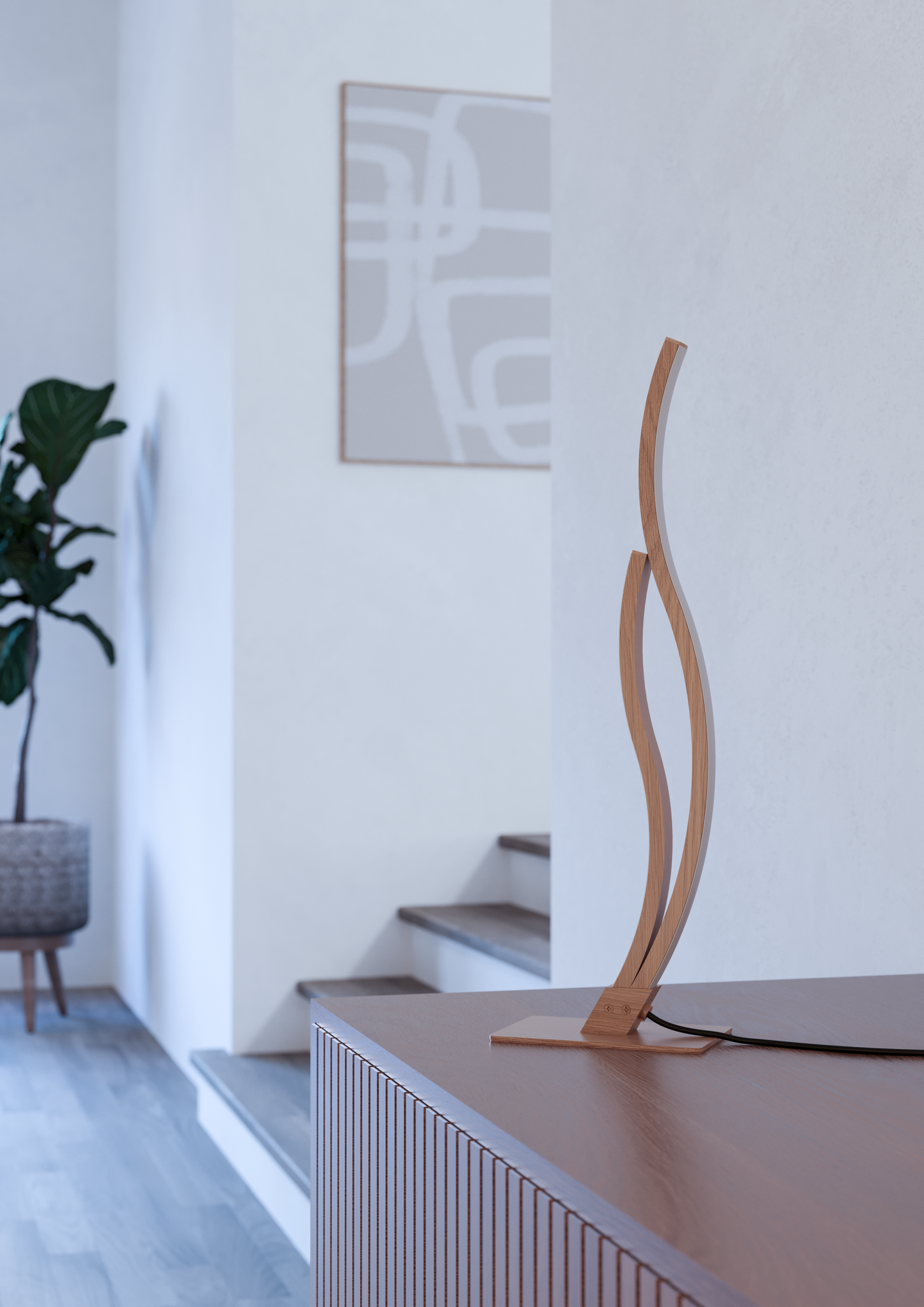 Pöytävalaisin EGLO Grisolia led 12W puu/valkoinen