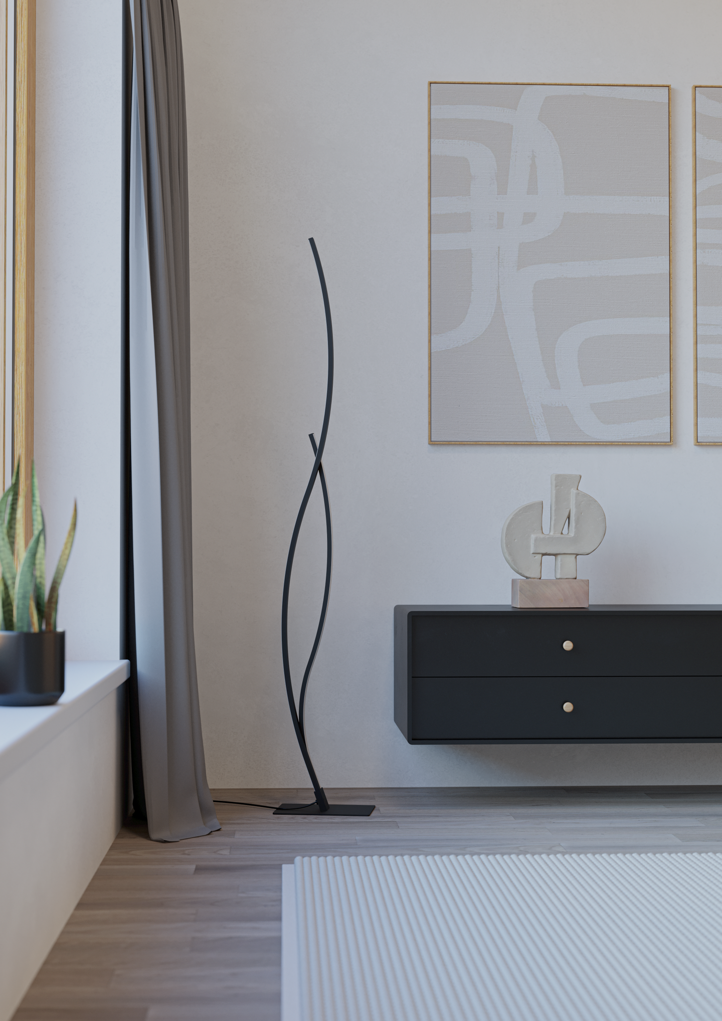 Lattiavalaisin EGLO Grisolia led 20W musta/valkoinen