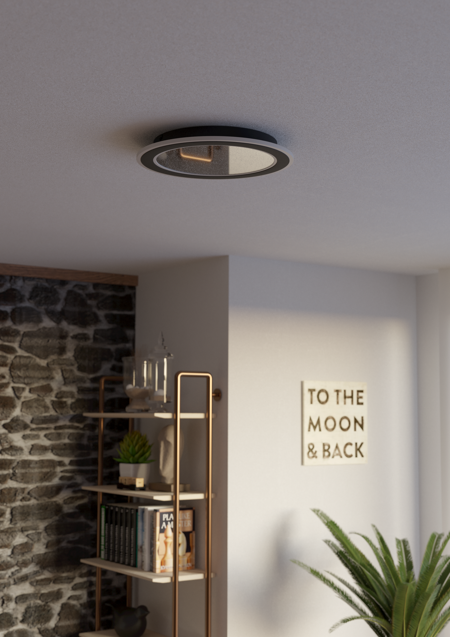 Kattovalaisin EGLO Macchioni led 20W CCT 38cm musta/valkoinen