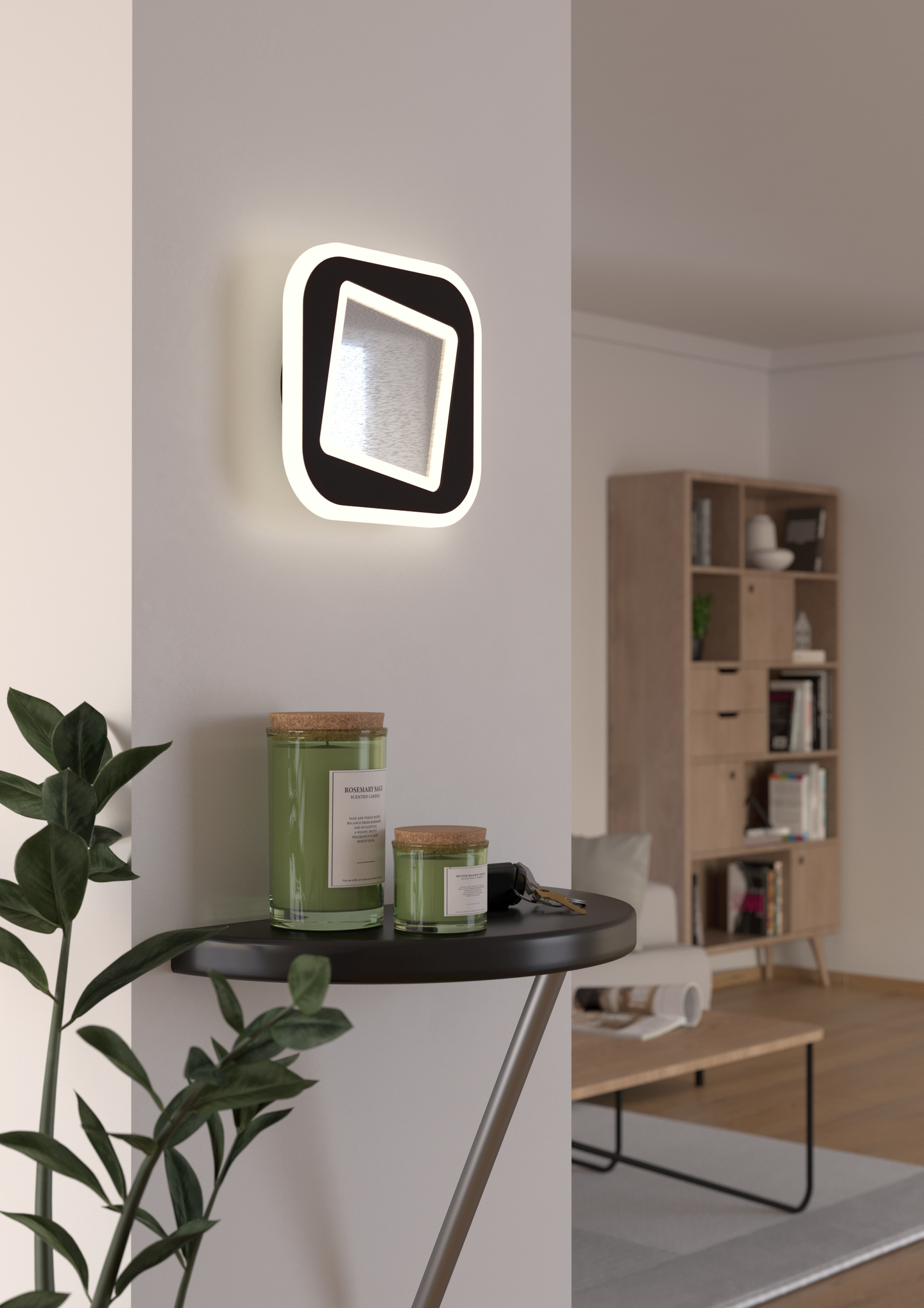 Kattovalaisin EGLO Macchioni led 12W 20x20cm musta/valkoinen