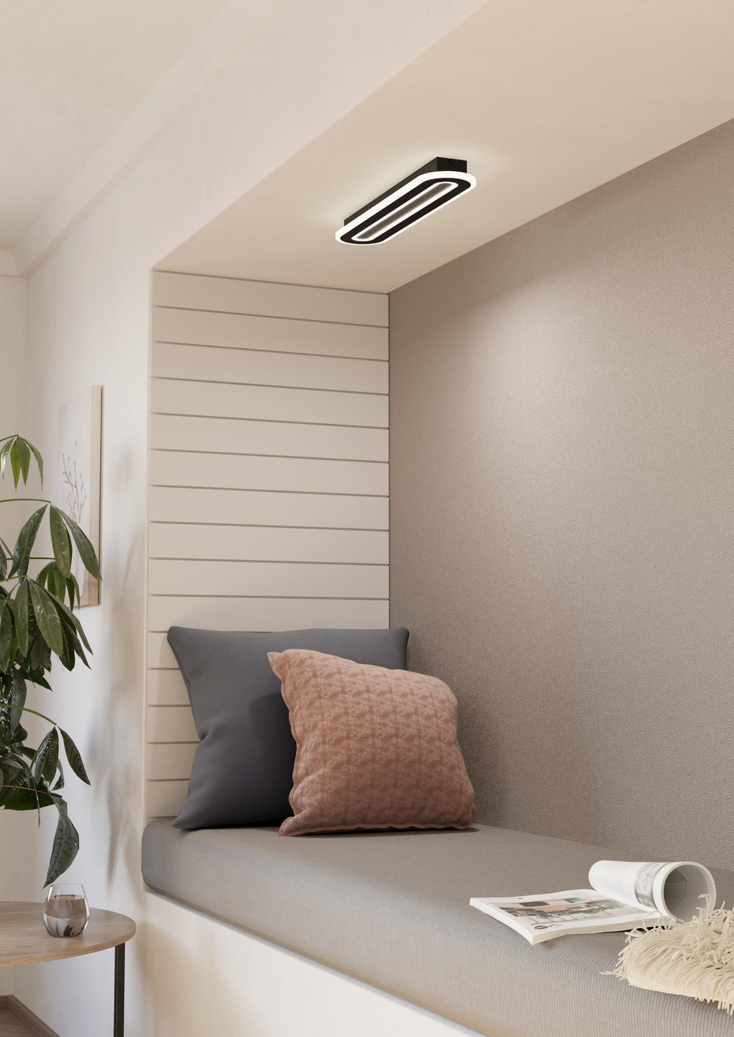 Kattovalaisin EGLO Macchioni led 20W CCT 55x12cm musta/valkoinen