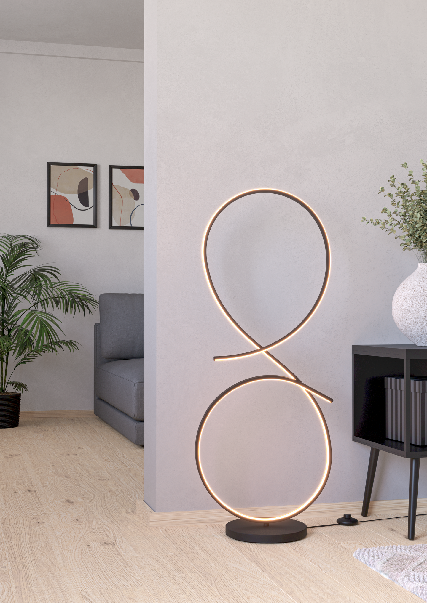 Lattiavalaisin EGLO Serpins led 20W musta/valkoinen