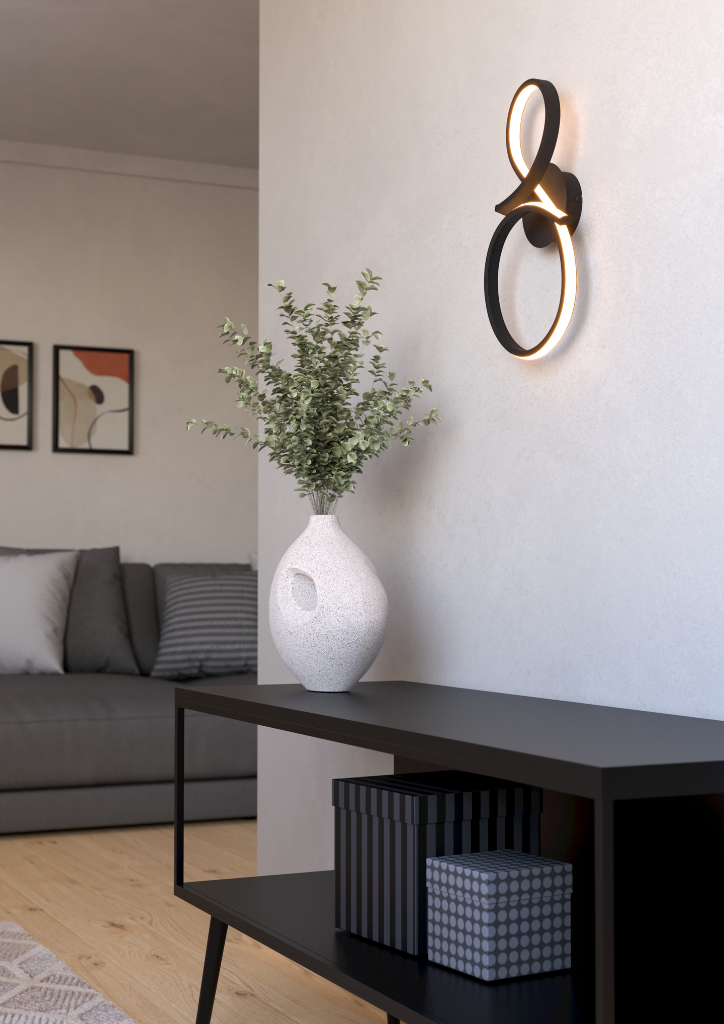 Seinävalaisin EGLO Serpins led 11,4W musta/valkoinen