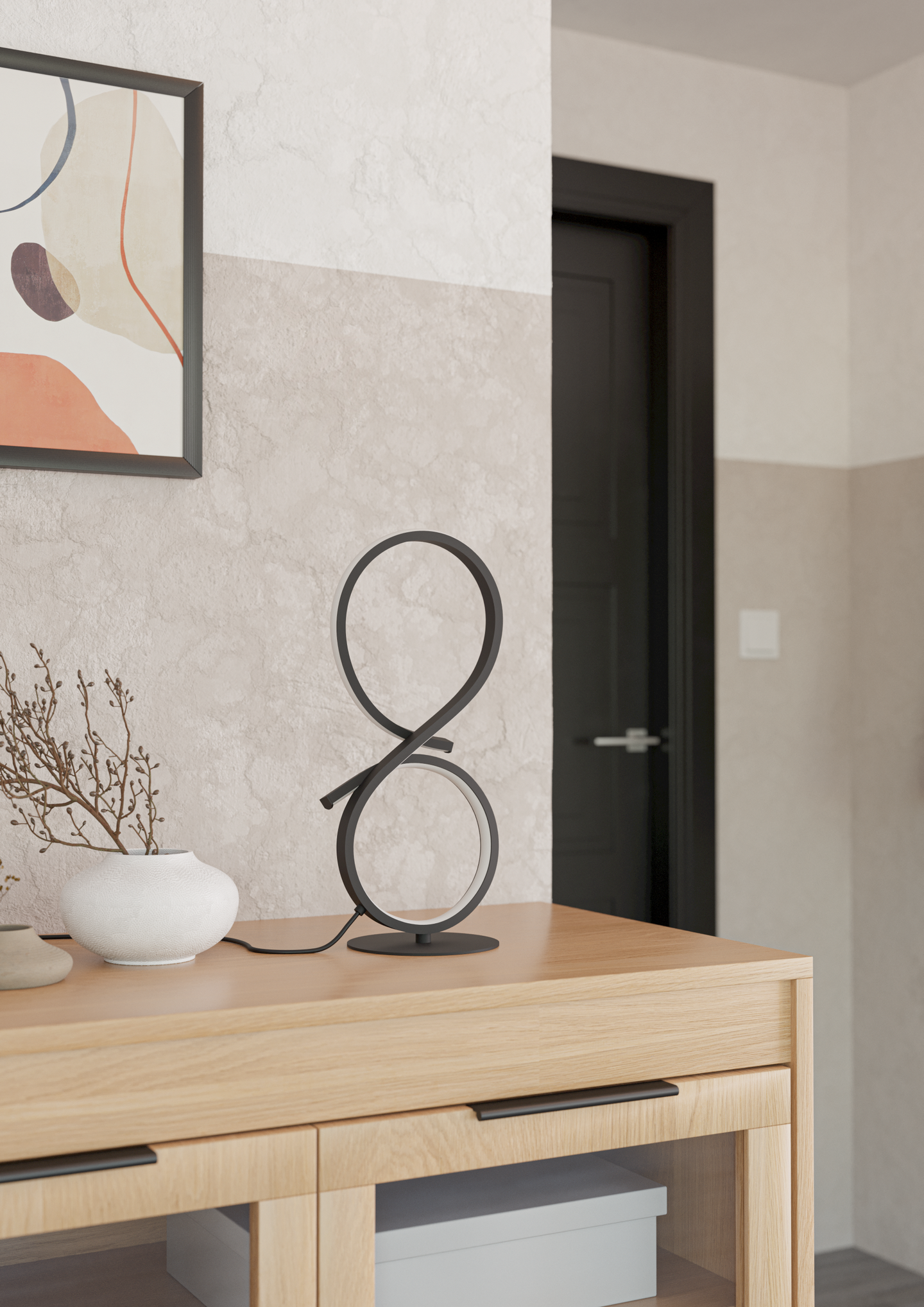 Pöytävalaisin EGLO Serpins led 11,4W musta/valkoinen