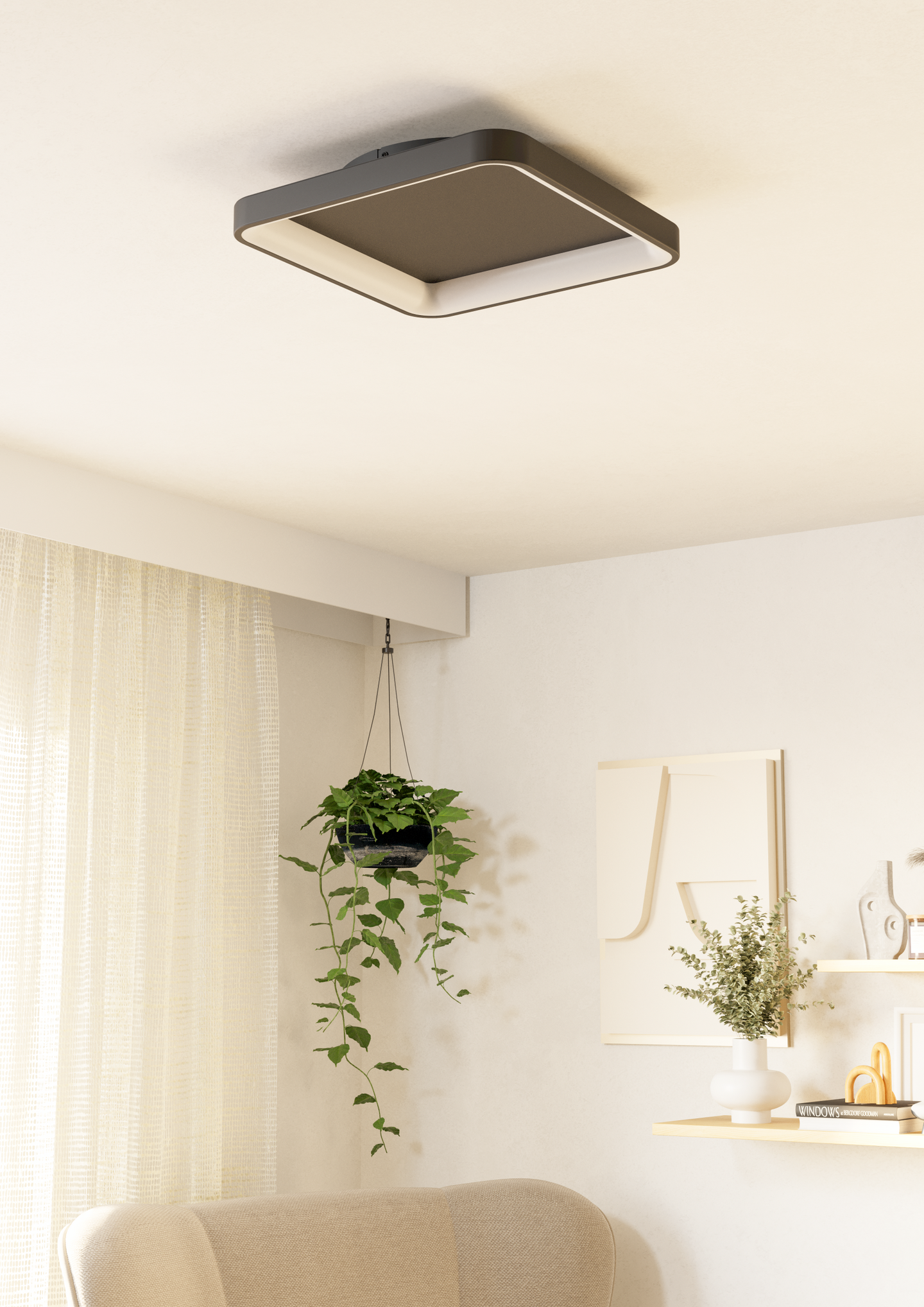 Kattovalaisin EGLO Loretello led 12W 35x35cm musta/valkoinen